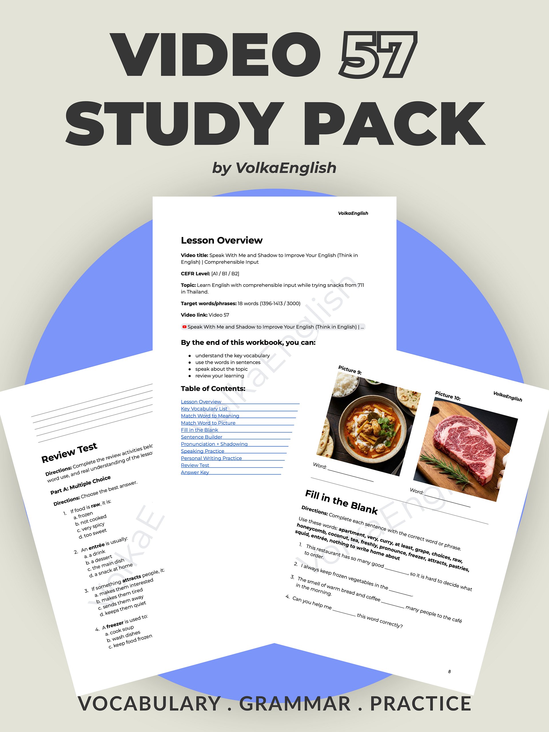 Speak With Me and Shadow to Improve Your English (Think in English) | Comprehensible Input - Video 57 Study Pack product image (1)