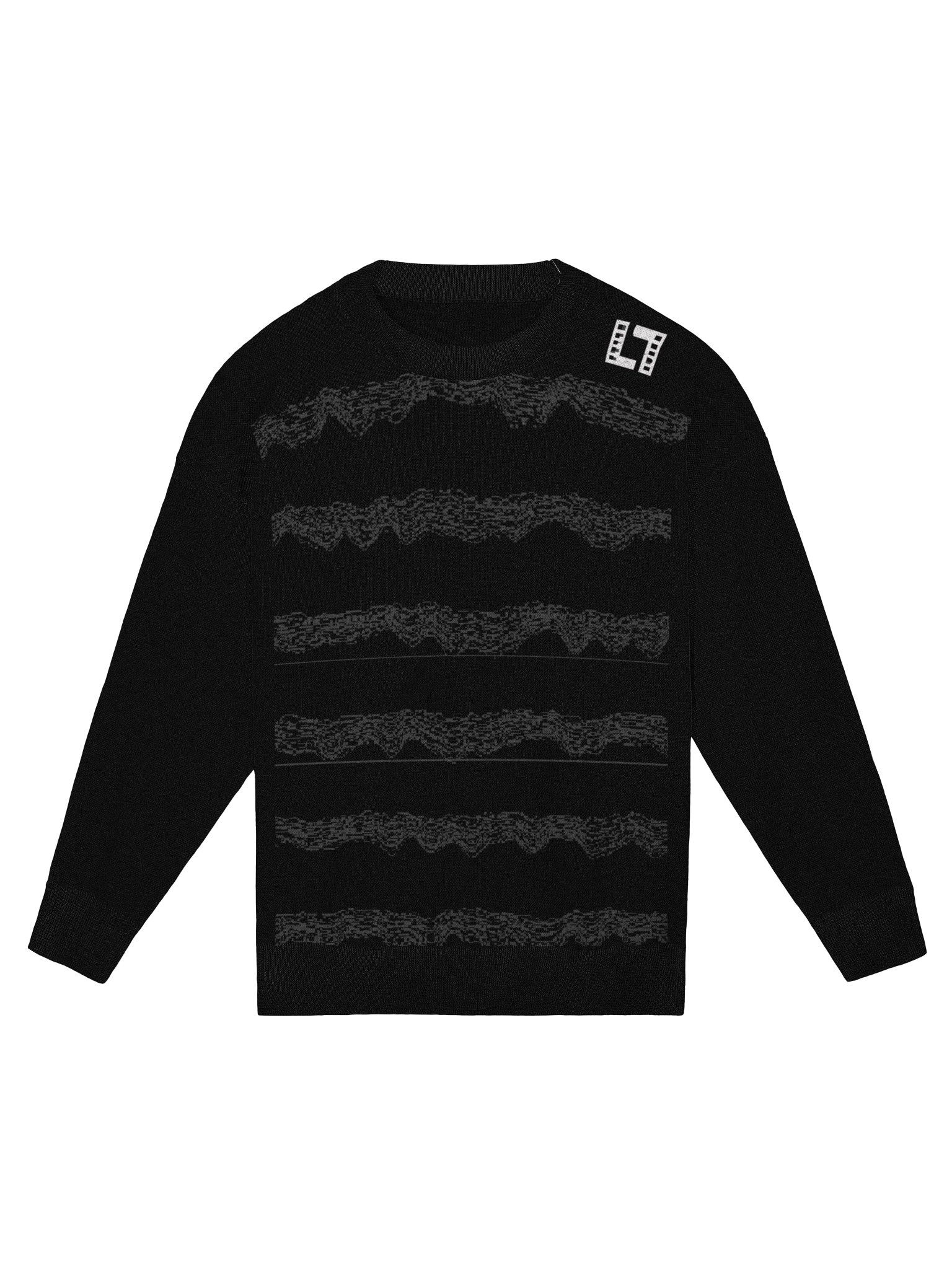 Scope Stripes Crewneck | Tonal Black product image (1)