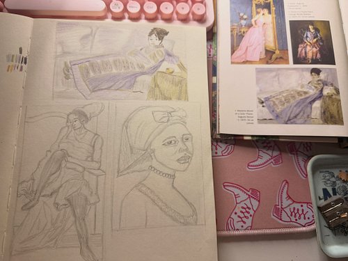 Started painting the master studies with colored pencils…to be continued! #traditional #sketches #coloredpencils