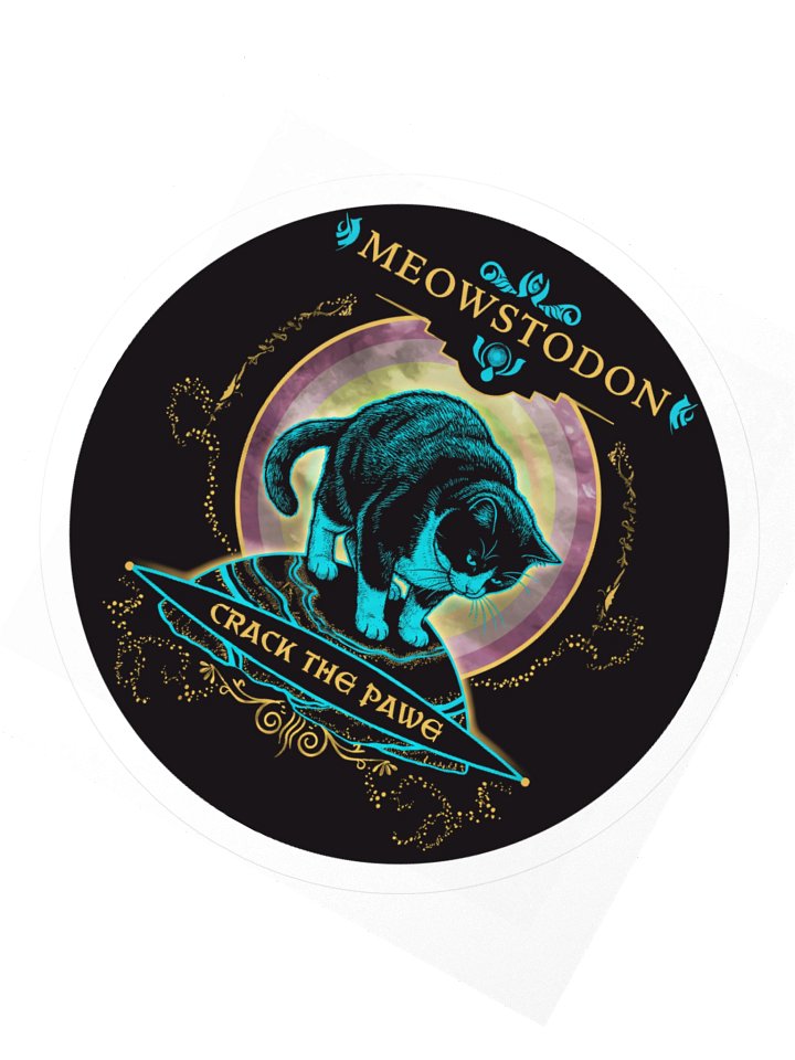Burzik Meowstodon Crack The Pawe Kiss Cut Sticker product image (4)