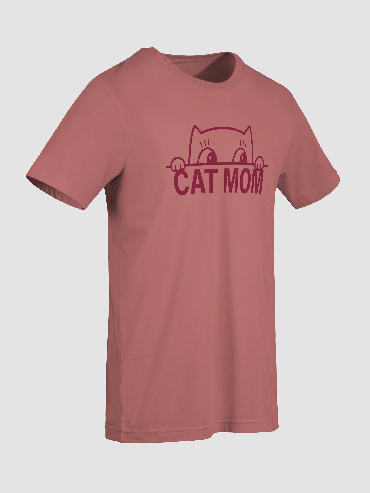 Funny Cat Mom Peeking Kitty T-Shirt – Cute Minimalist Pet Lover Design product image (9)
