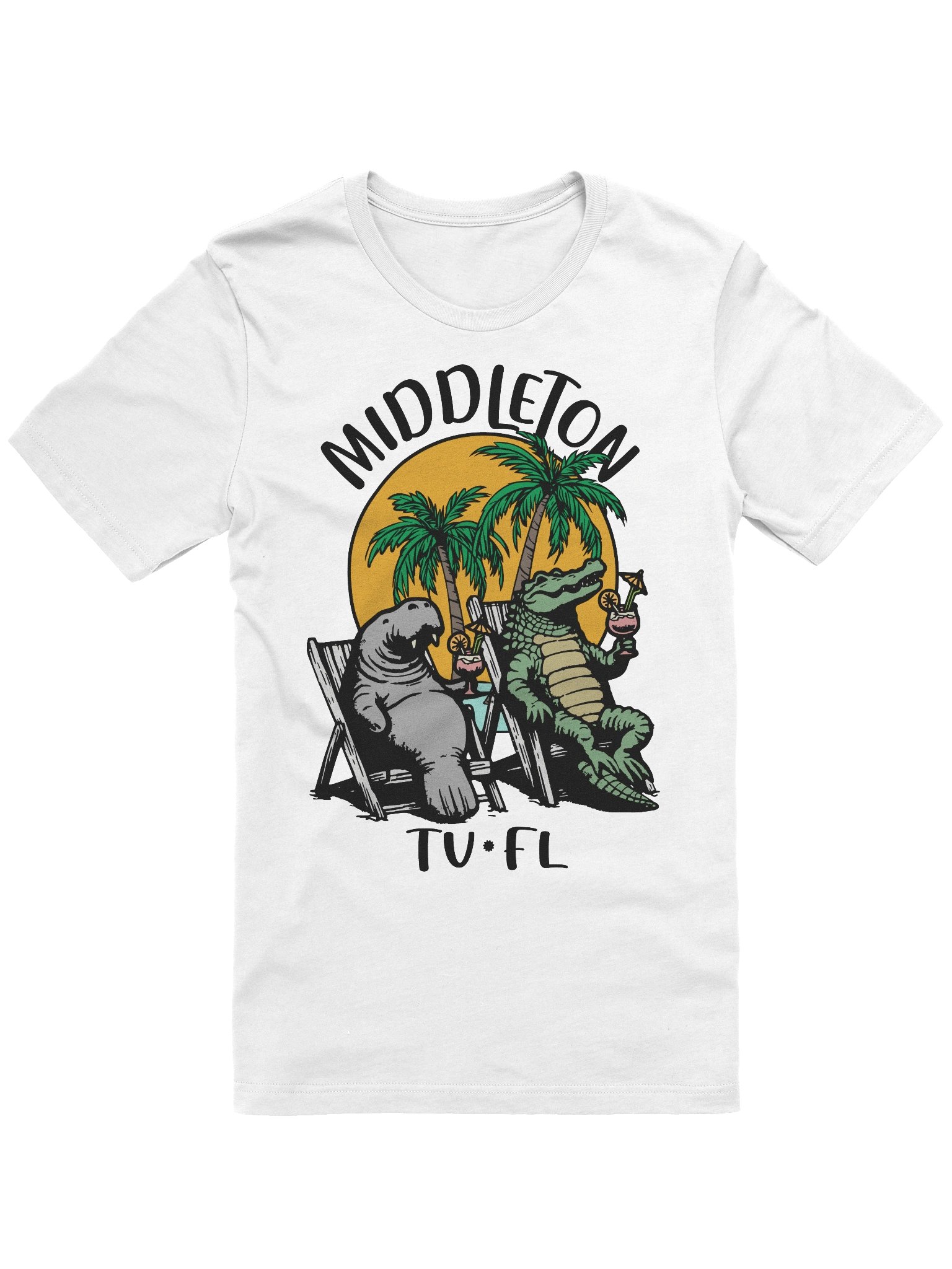 Middleton TV Florida USA Fun Manatee Alligator Design T-shirt product image (3)