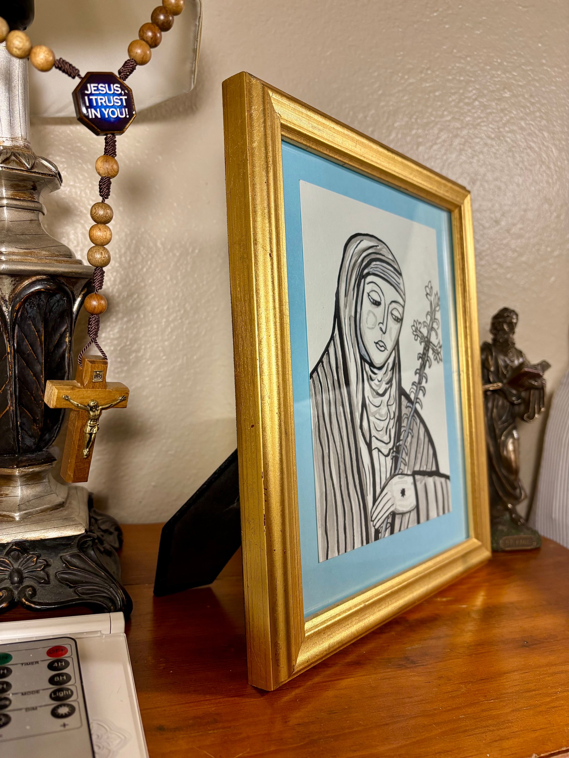 St. Catherine of Siena Framed Ink Drawing product image (8)