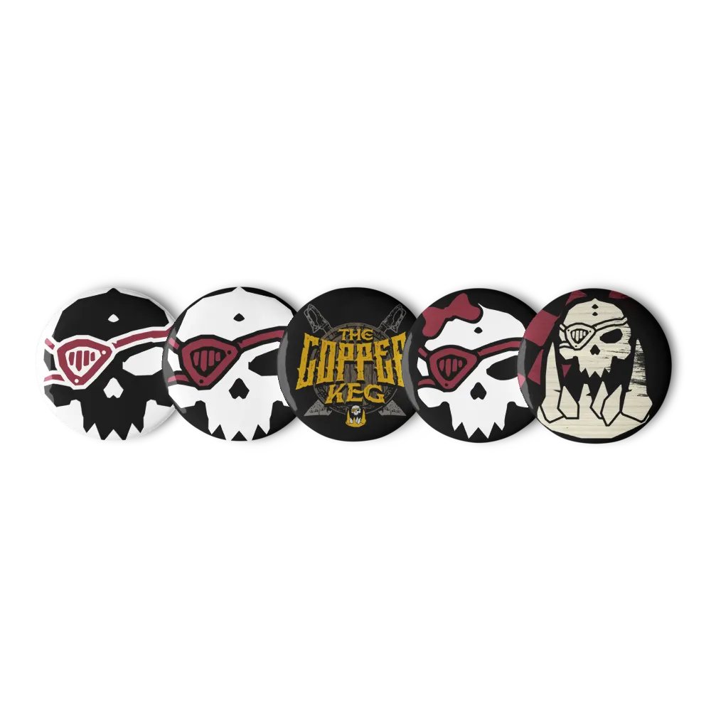 Skulls Pin Buttons Set product image (1)