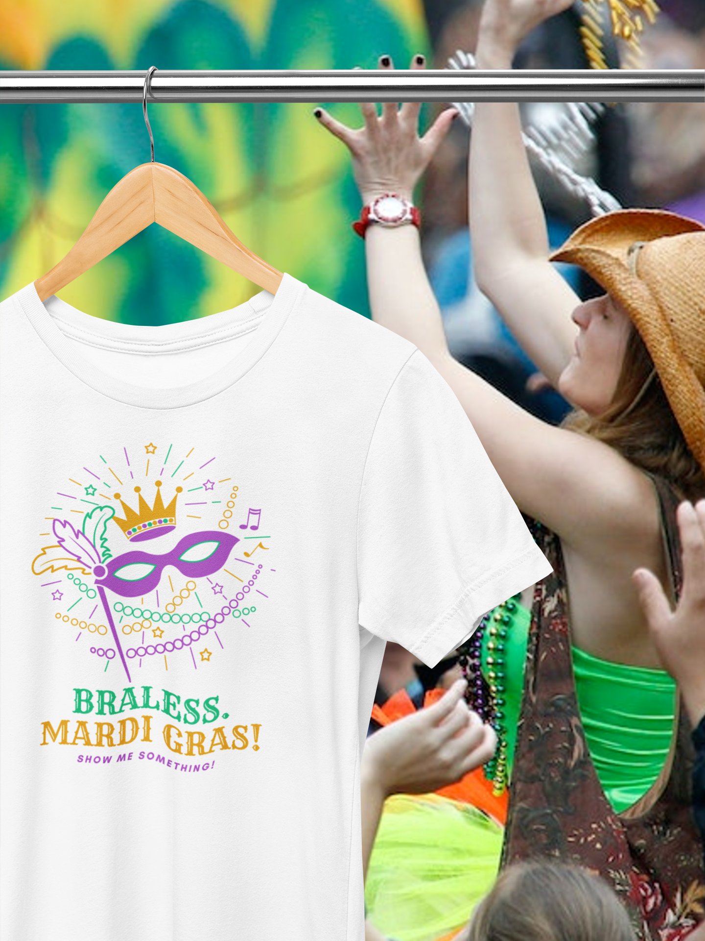 Braless. Mardi Gras Tee product image (1)