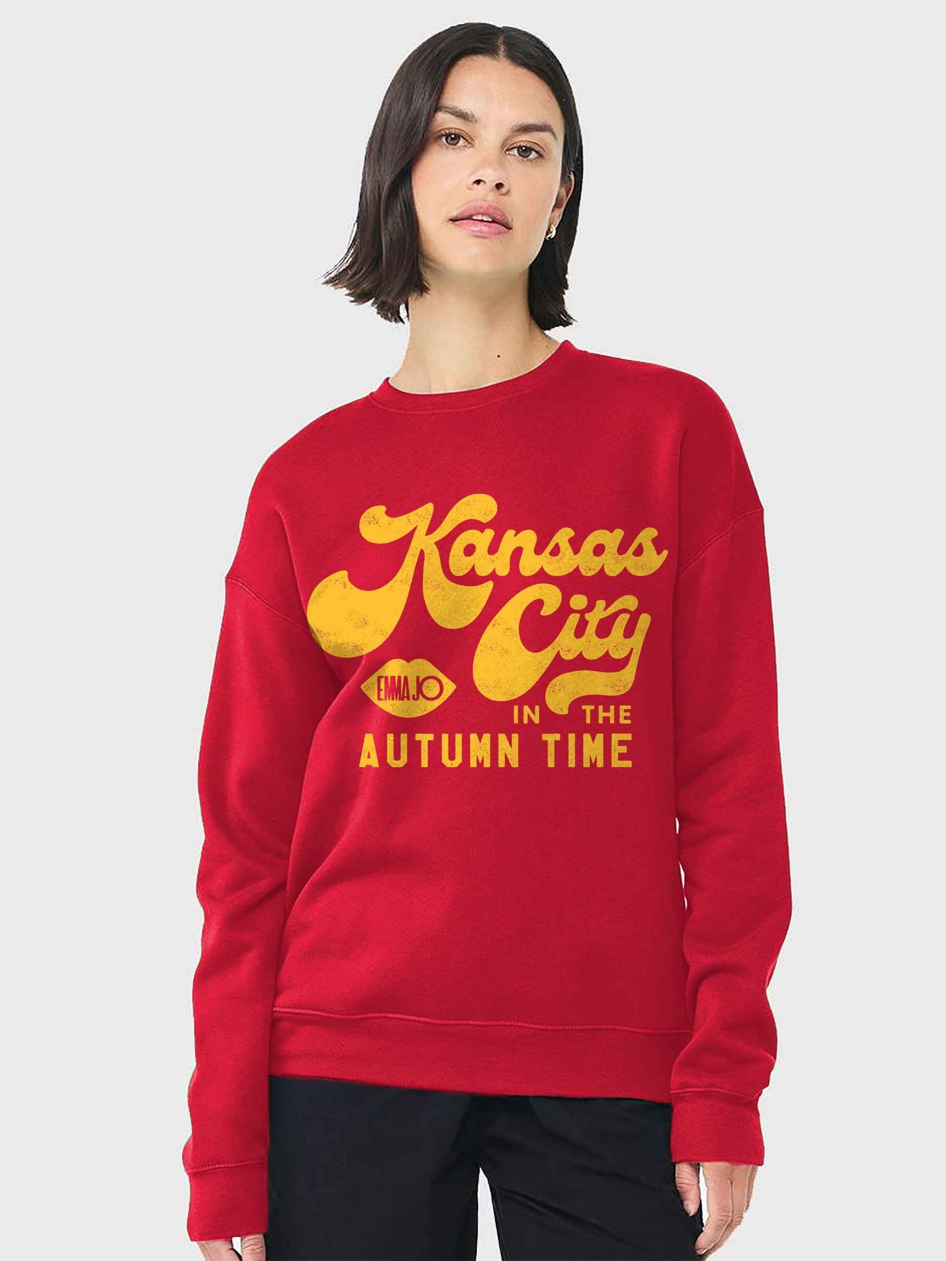 Kansas City in the Autumn Time cozy sweatshirt (Chiefs colors) product image (5)