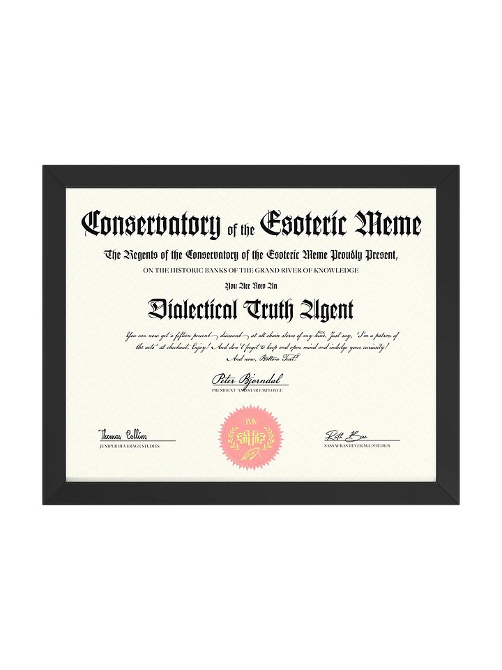 Dialectical Truth Agent Certificate product image (1)