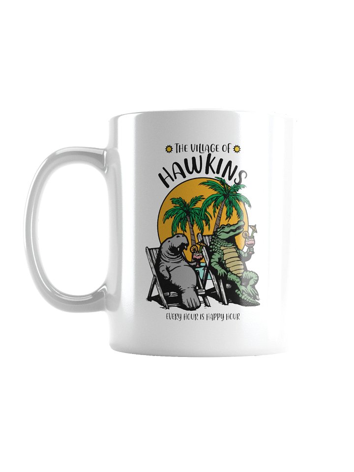 The Village of Hawkins TV Florida USA Fun Manatee Alligator Design Coffee Mug product image (1)