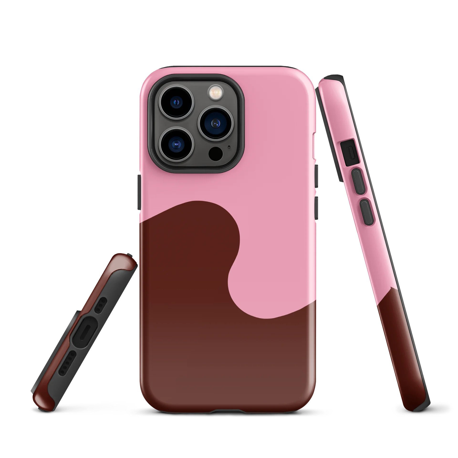 Pink and Wine Minimal Wave iPhone Case product image (2)