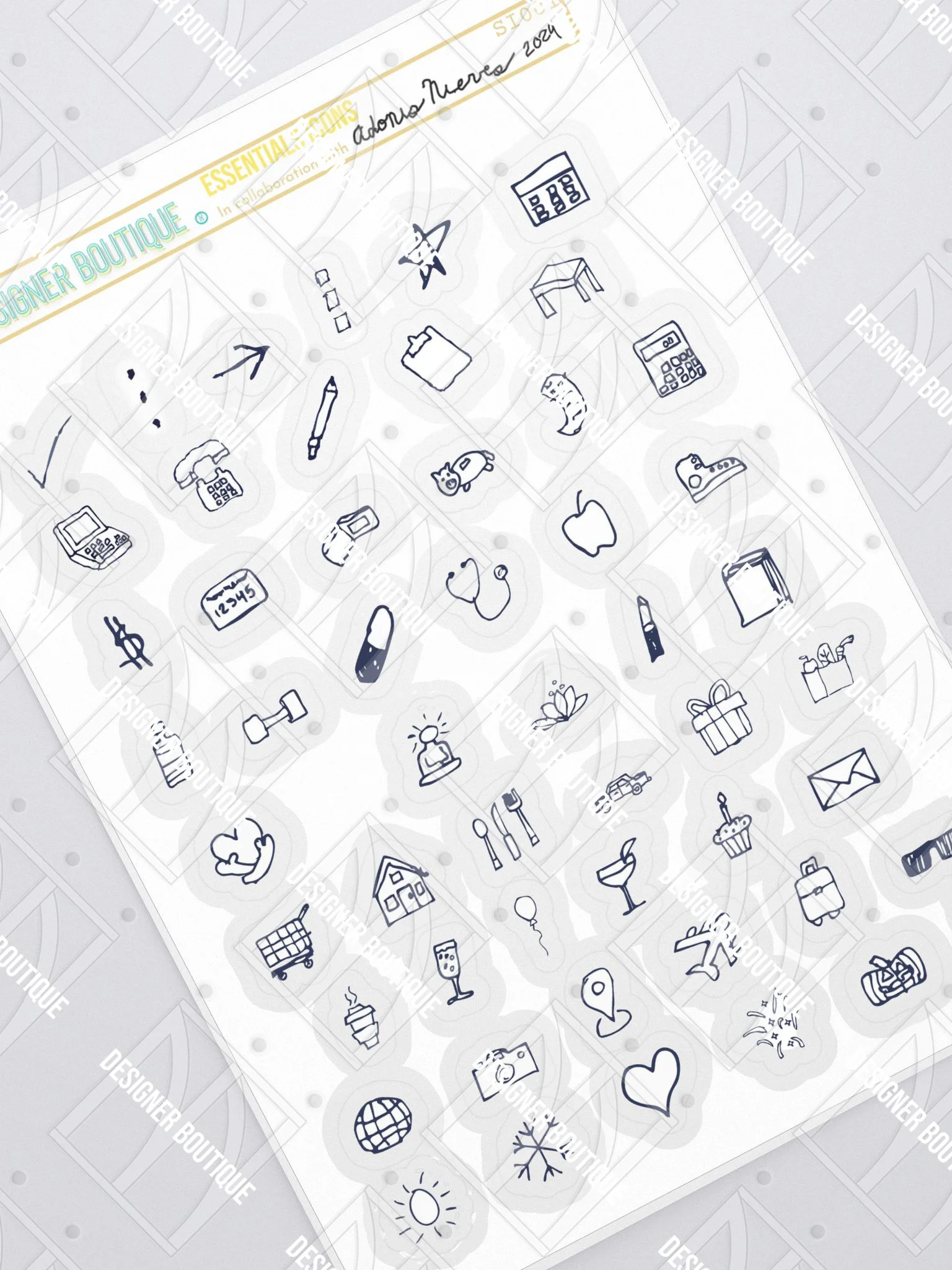 NN Designer Boutique x Adonis Nieves Essentials Icons Sticker Sheet product image (1)