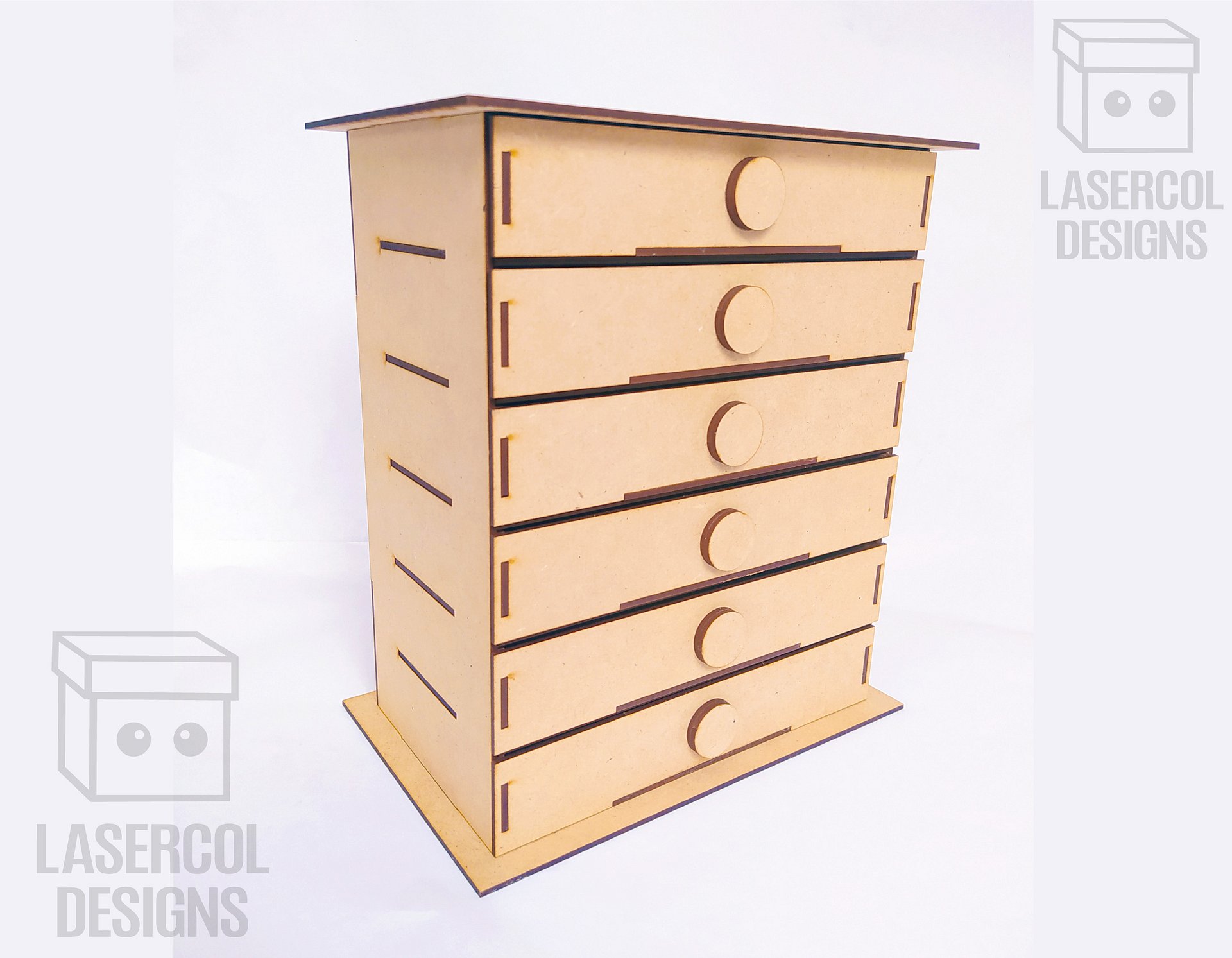 6 Drawers Desk Organizer - Laser Cut Files product image (6)