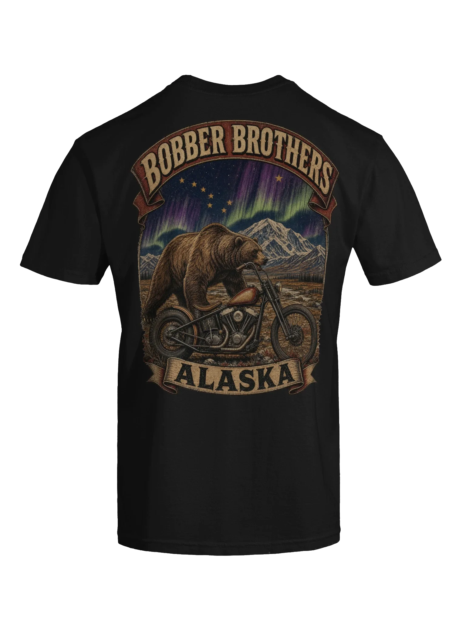 Alaska motorcycle t-shirt design by Bobber Brothers