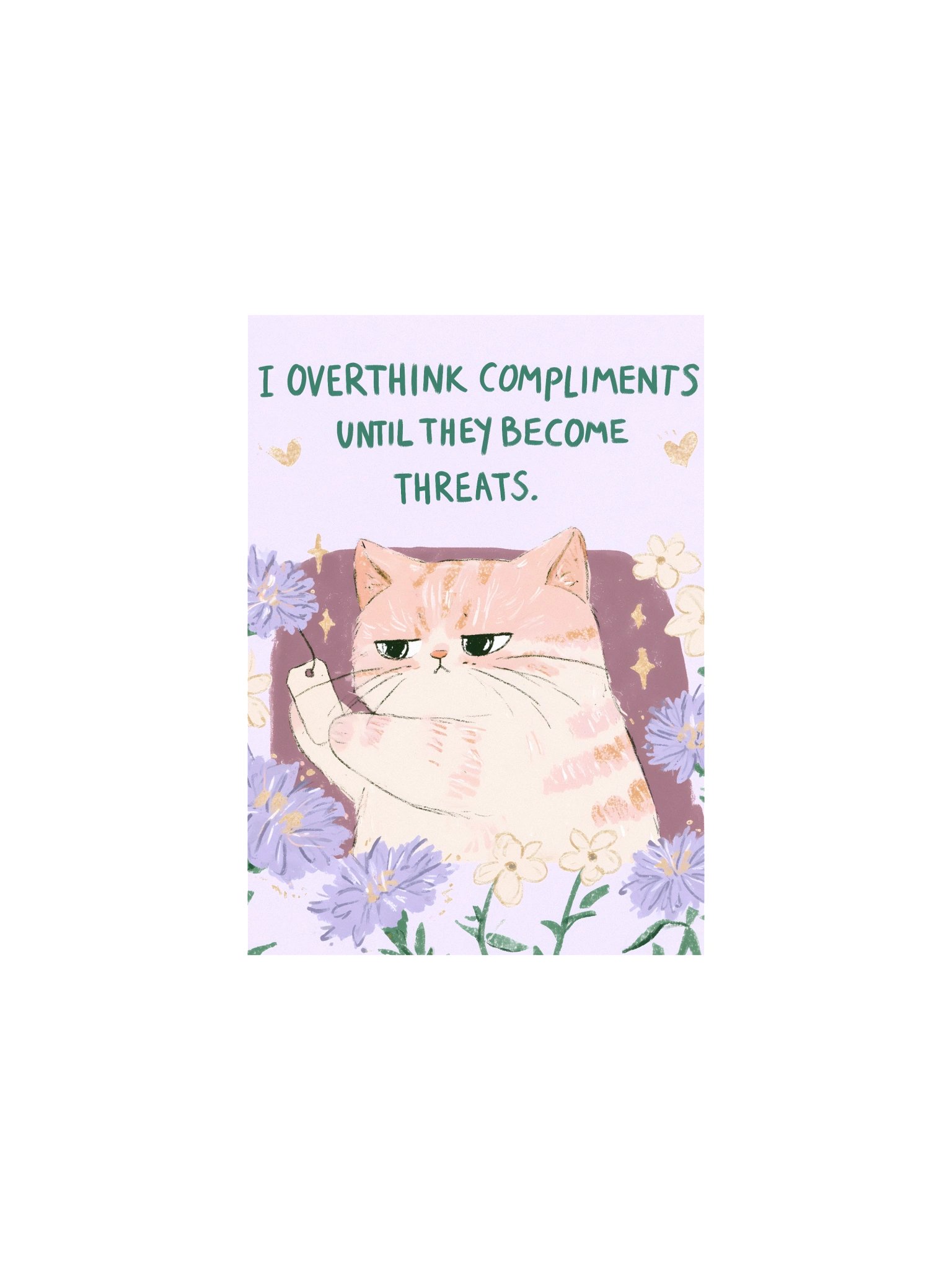 Overthink Compliments Cat Poster product image (4)