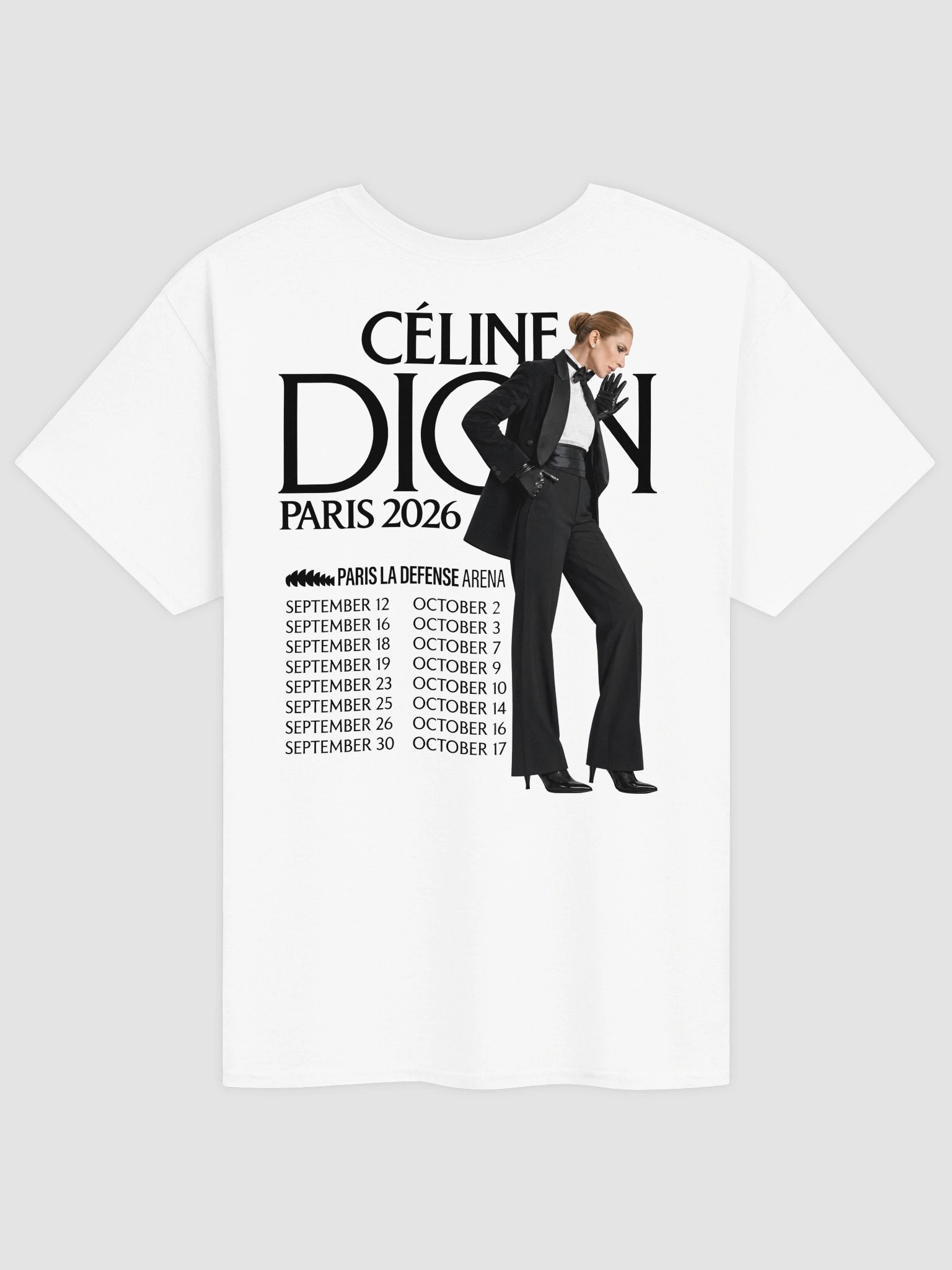 Celine Dion Paris Tour 2026 Shirt, Celine Dion Graphic Tee, Live On Tour Dates T-Shirt, Vintage Music Merch product image (4)