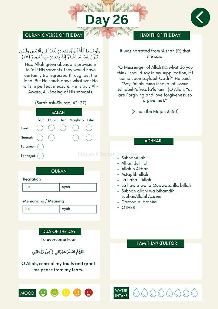 English Ramadan Planner 2026 by Naush Shezi product image (2)