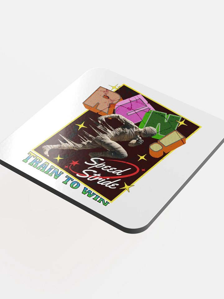 Train To Win Block Letters Run! Speed Stride Cork Coaster Set product image (1)