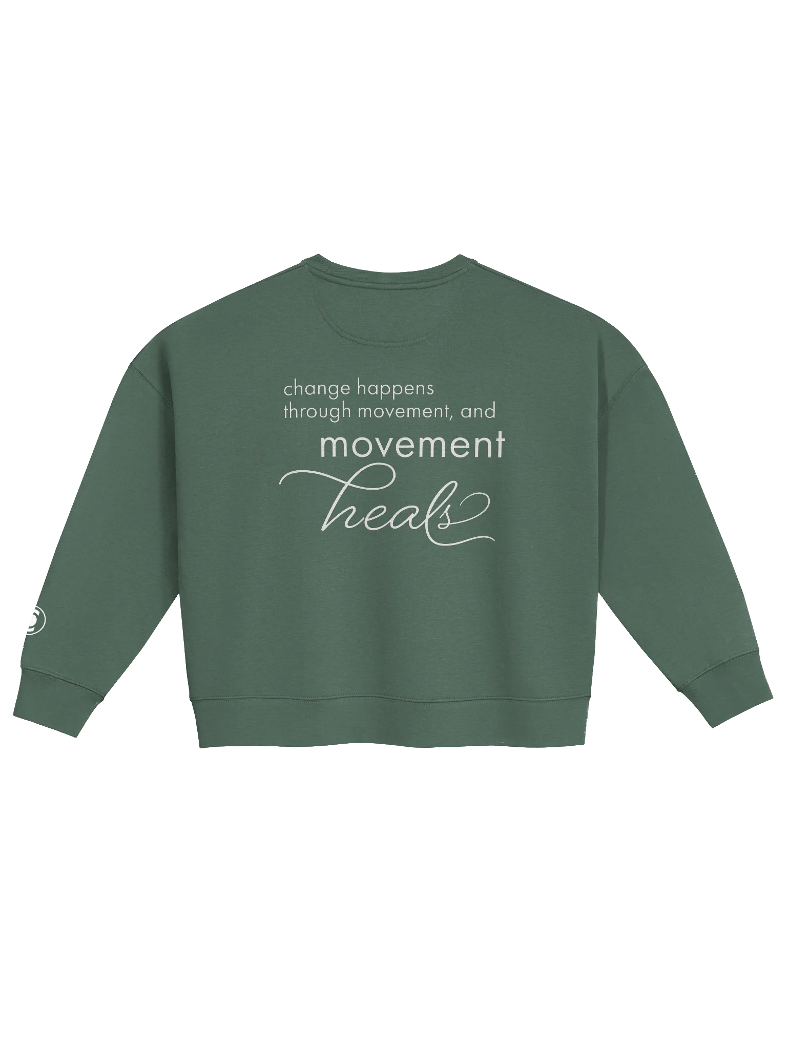 Green Crewneck Sweatshirt Change Happens Through Movement product image (2)