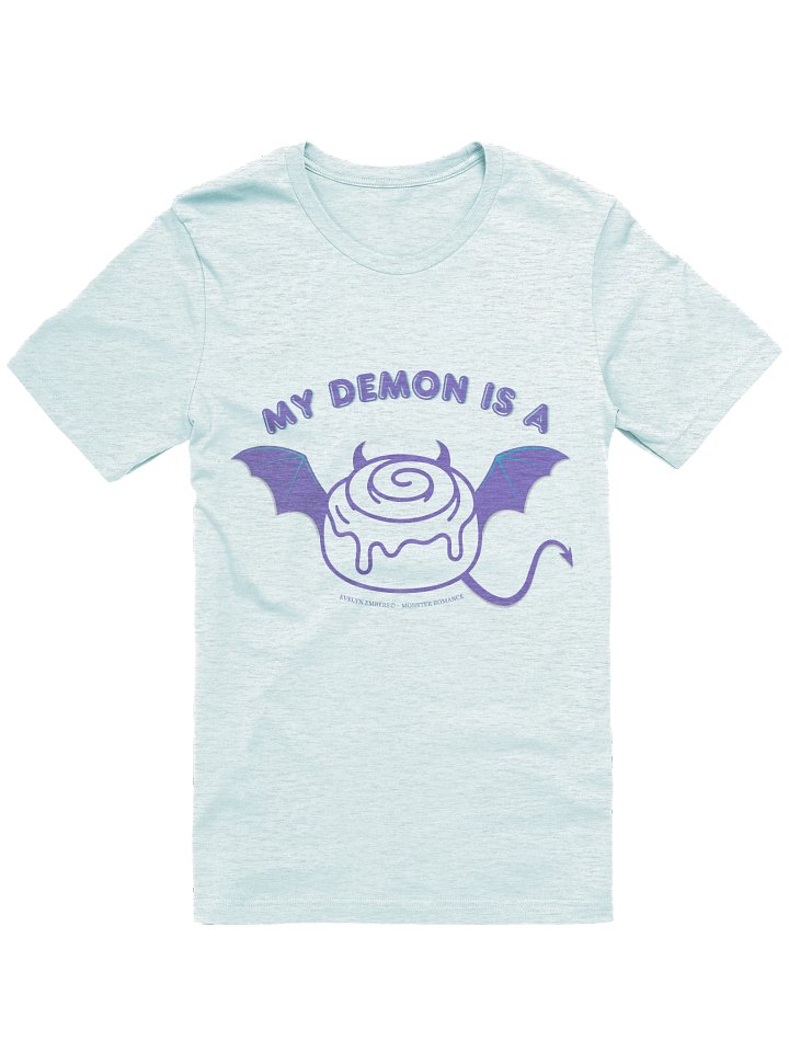 "My Demon is a Cinnamon Roll" Bella+Canvas T-Shirt - lilac text on light colors product image (6)