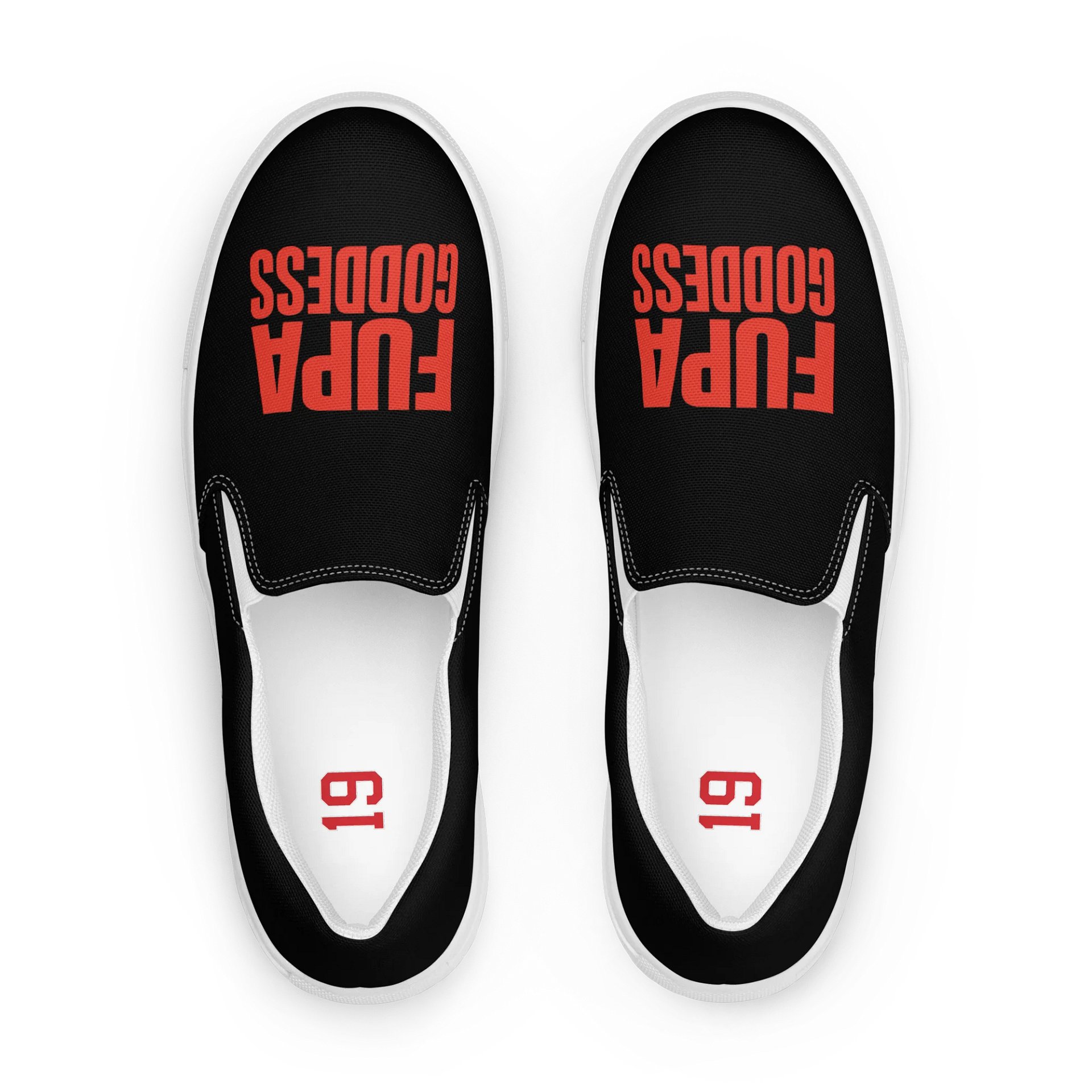 Red logo slip ons product image (1)