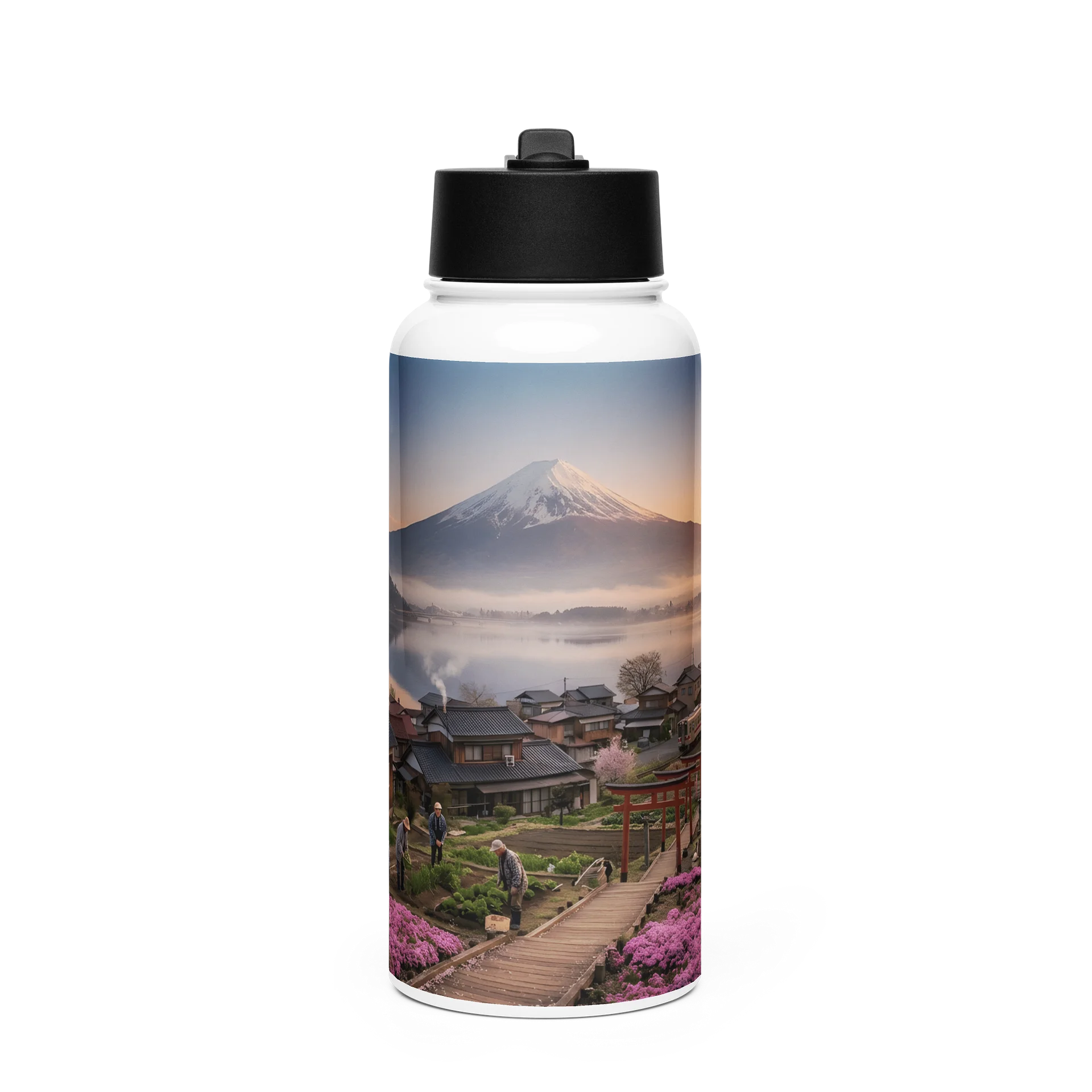 Mount Fuji Stainless Steel Water Bottle with Straw Lid (32 oz) product image (1)