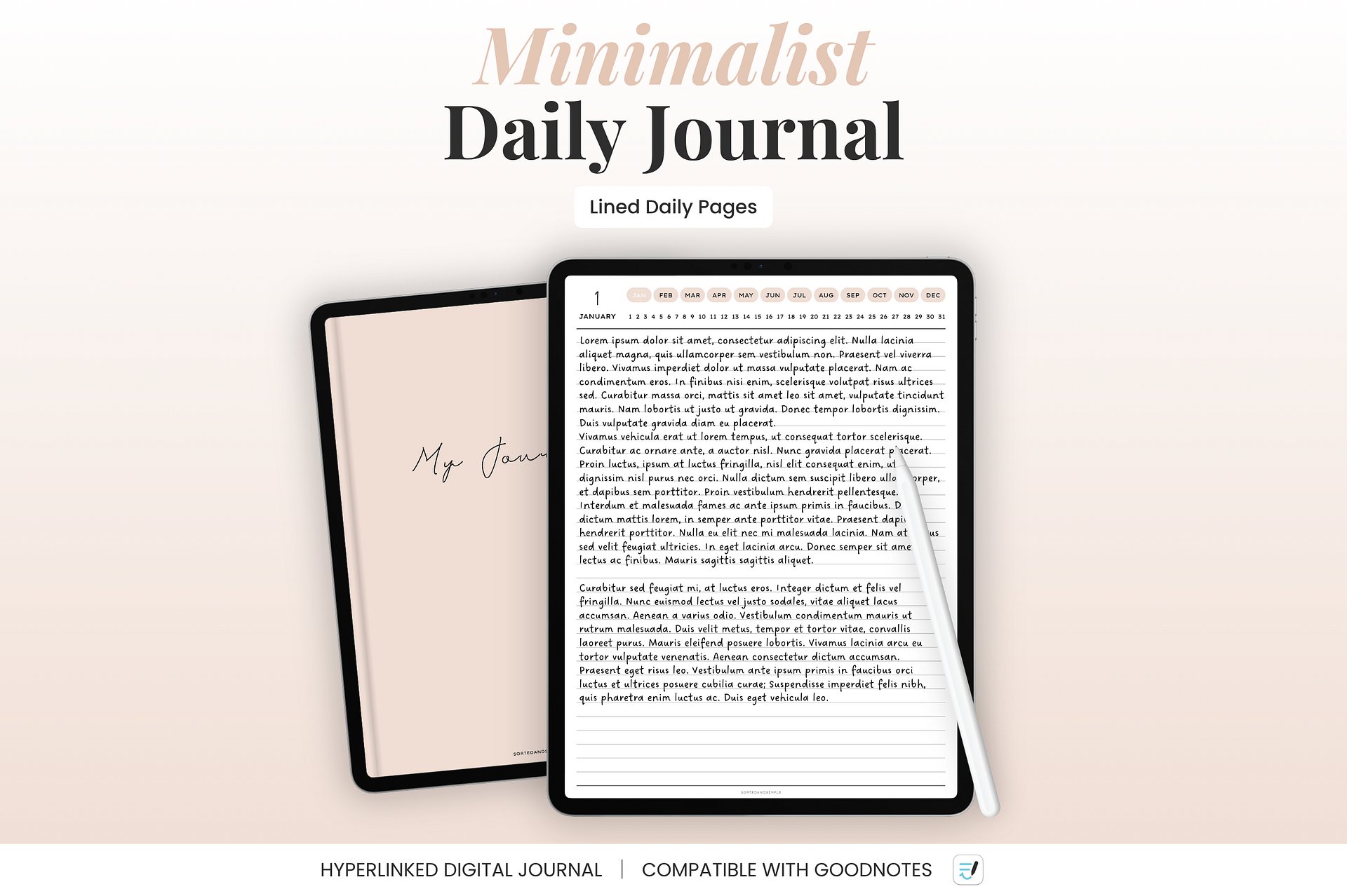Digital Lined Journal - Peach product image (1)
