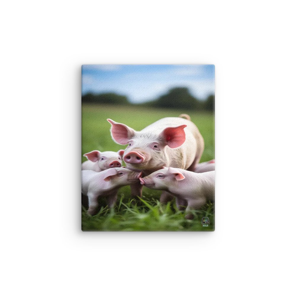 Piglet Gathering Thin Canvas Print product image (1)