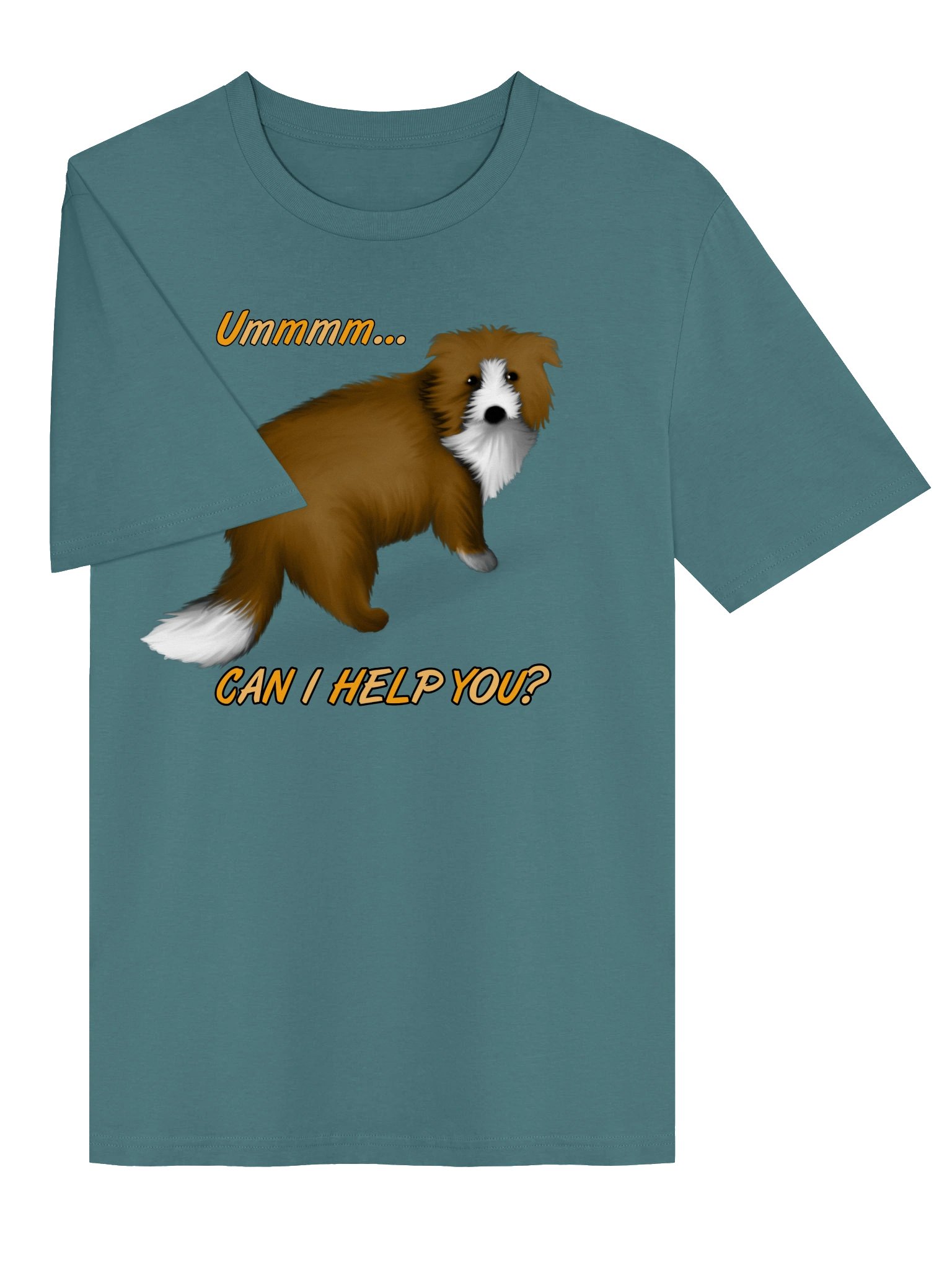 Dog "Ummm... Can I Help You?" T-Shirt. Unisex Stanley/Stella Organic Ribbed Neck T-Shirt product image (2)