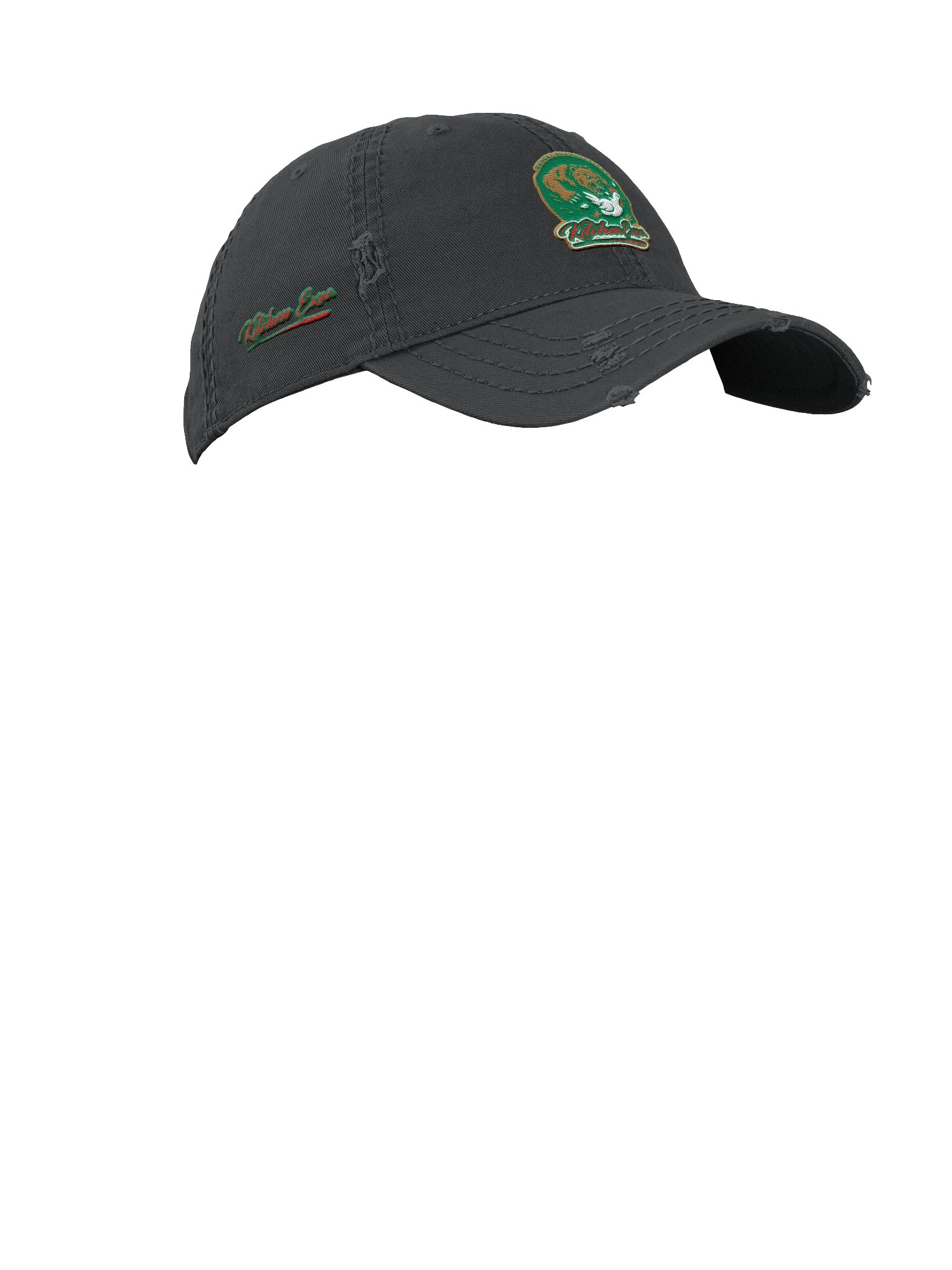 "Kitchen Execs." Distressed Dad Cap (Black) product image (7)