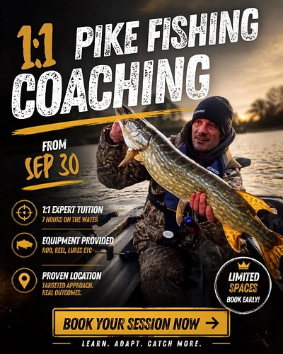 It's close to the UK 'unoffical' pike season.. so bookings now open! 
#pikefishing #pike #lurefishing