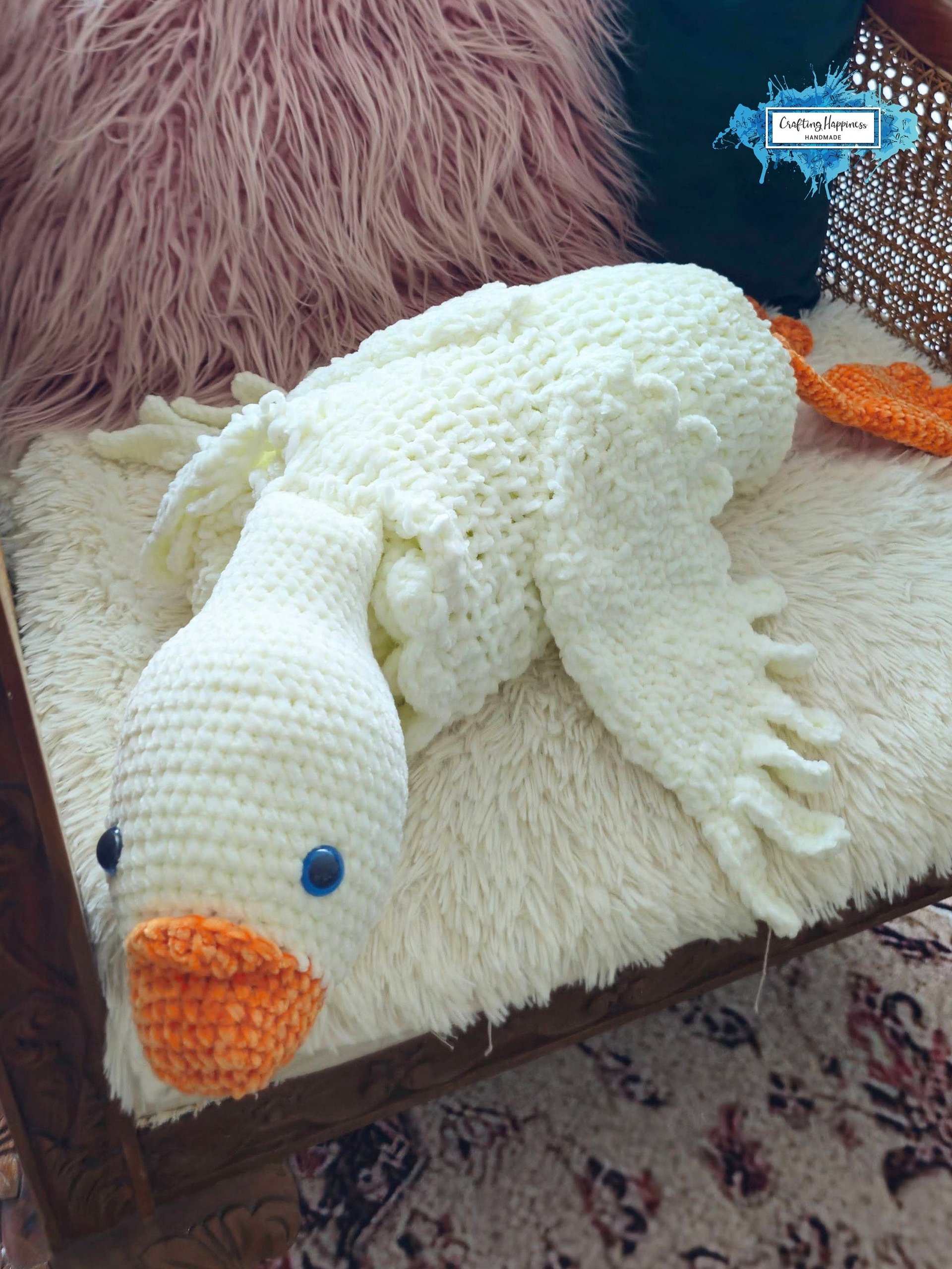 3in1 Farm Goose Baby Blanket Crochet Pattern PDF | Chenille Plush Toy | Foldable Afghan | Baby Shower Gift product image (9)