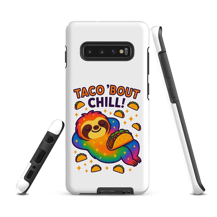 Taco ’Bout Chill – Funny Sloth Samsung Case | Taco Lover Tough Phone Case – Sloths Having Snacks Collection product image (2)