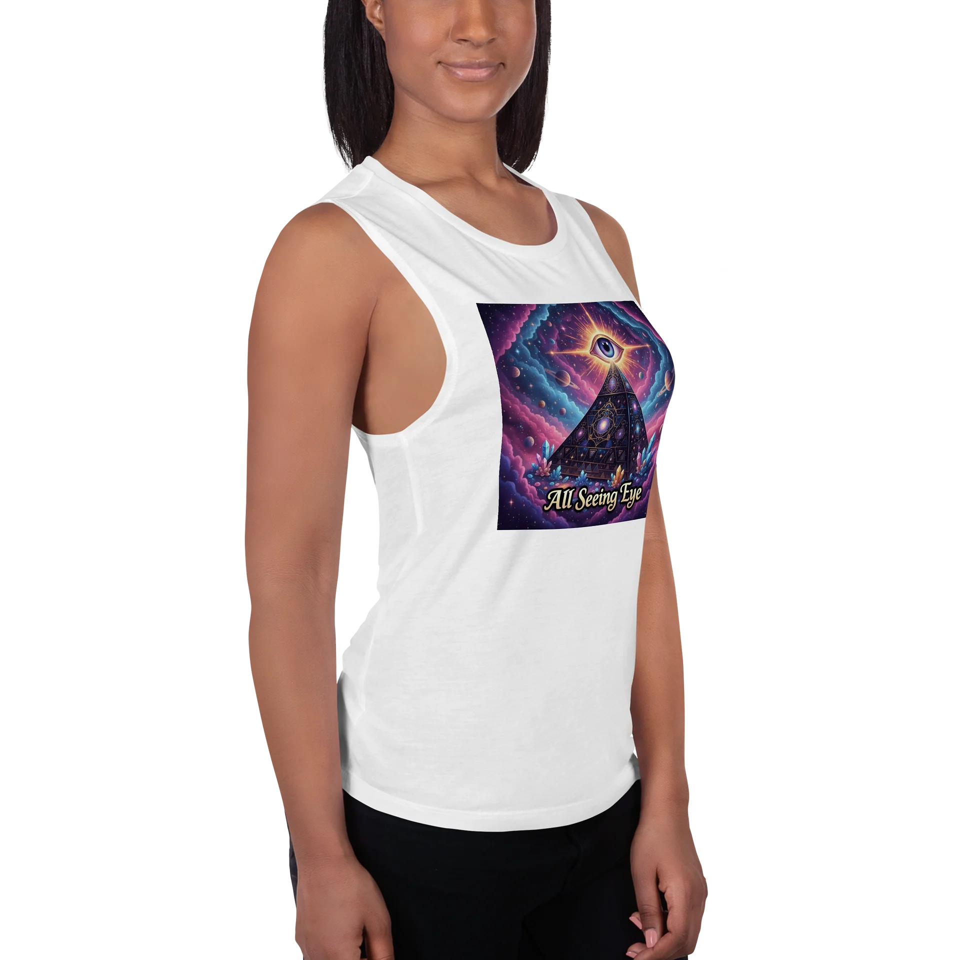 Cosmic Pyramid All Seeing Eye -Flowy Tank product image (3)