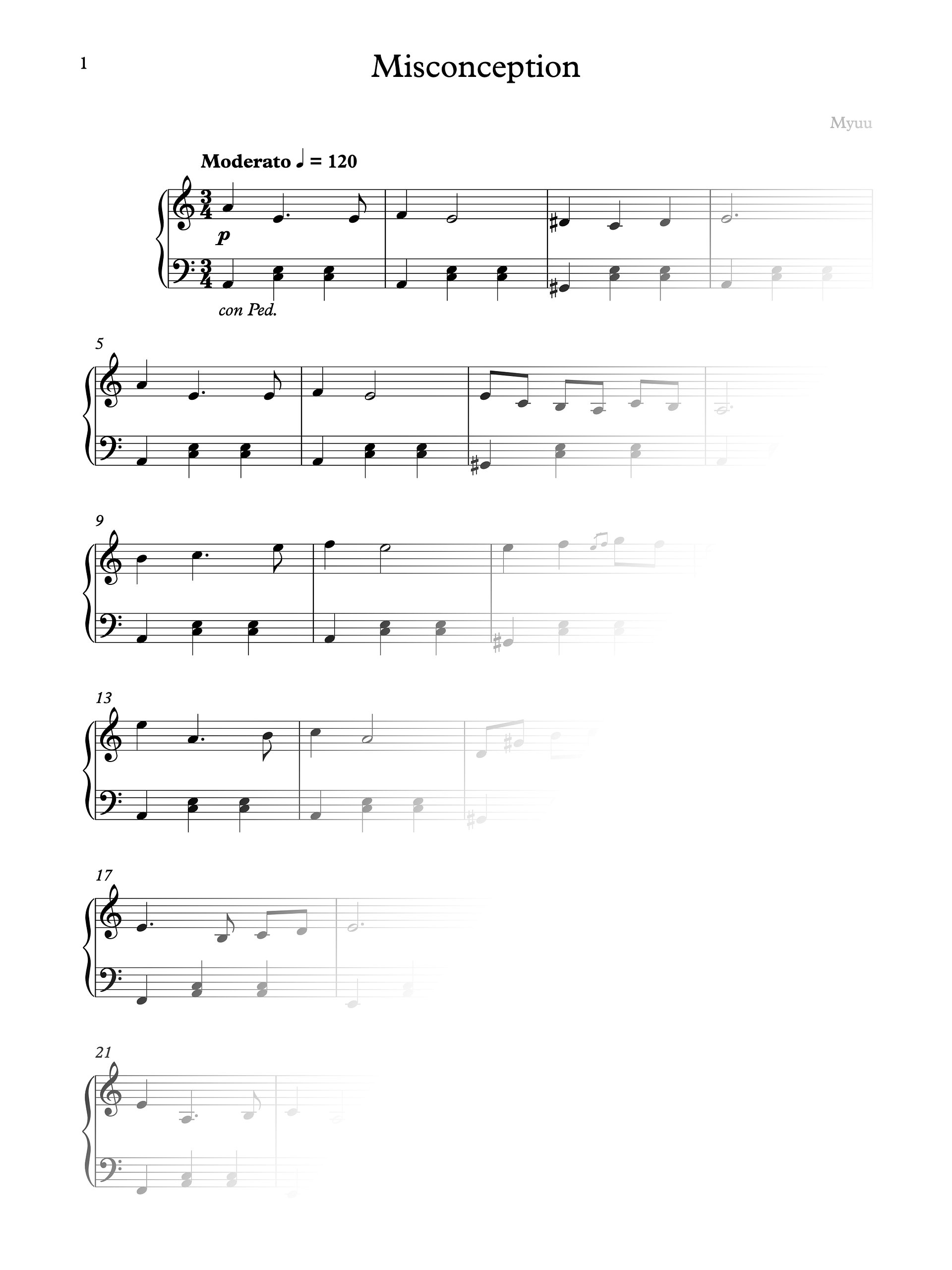 Sheet Music - Misconception product image (1)