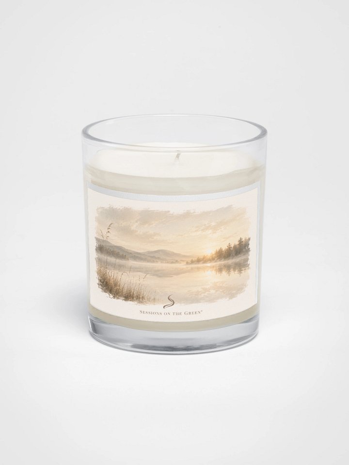 Misty Lakeside Sunrise — Unscented Soy Art Candle product image (1)