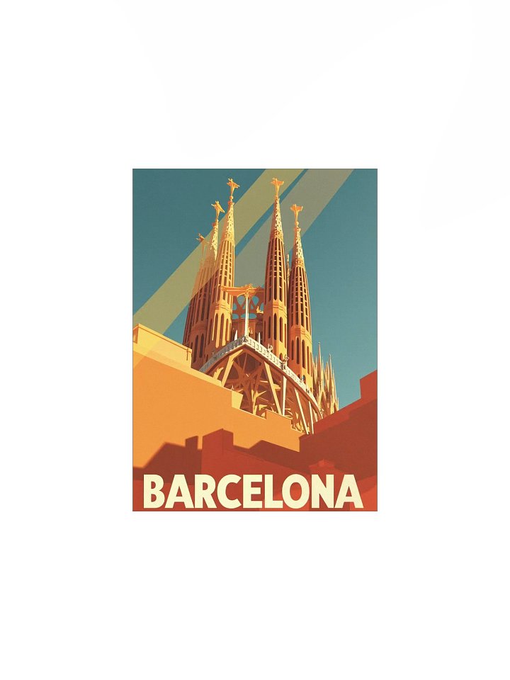 Barcelona: Modernist Mid-Century Travel Poster (Sagrada Familia Edition) product image (5)