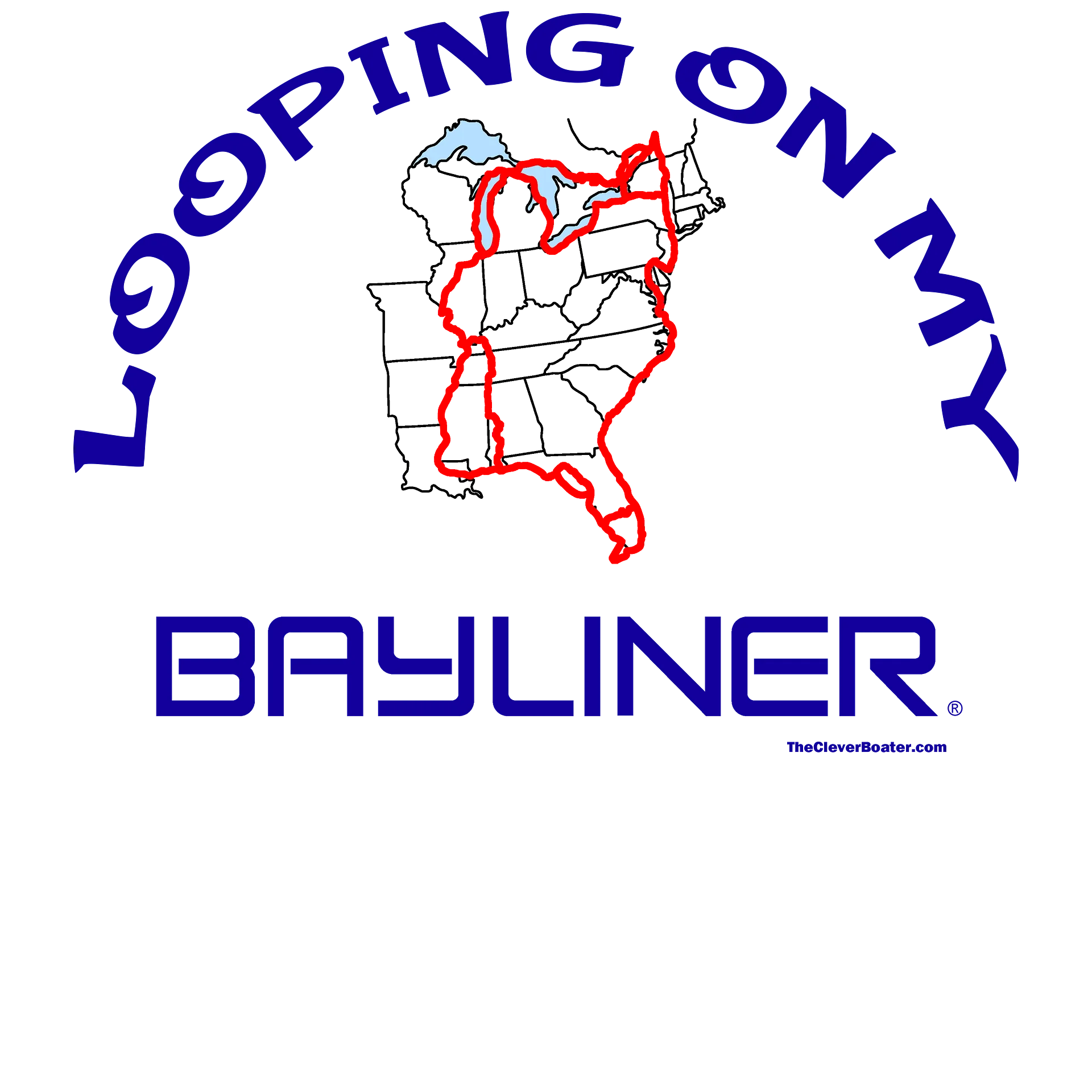 Looping On My Bayliner - T-Shirt - Light Shirt w/Blue Logo product image (5)