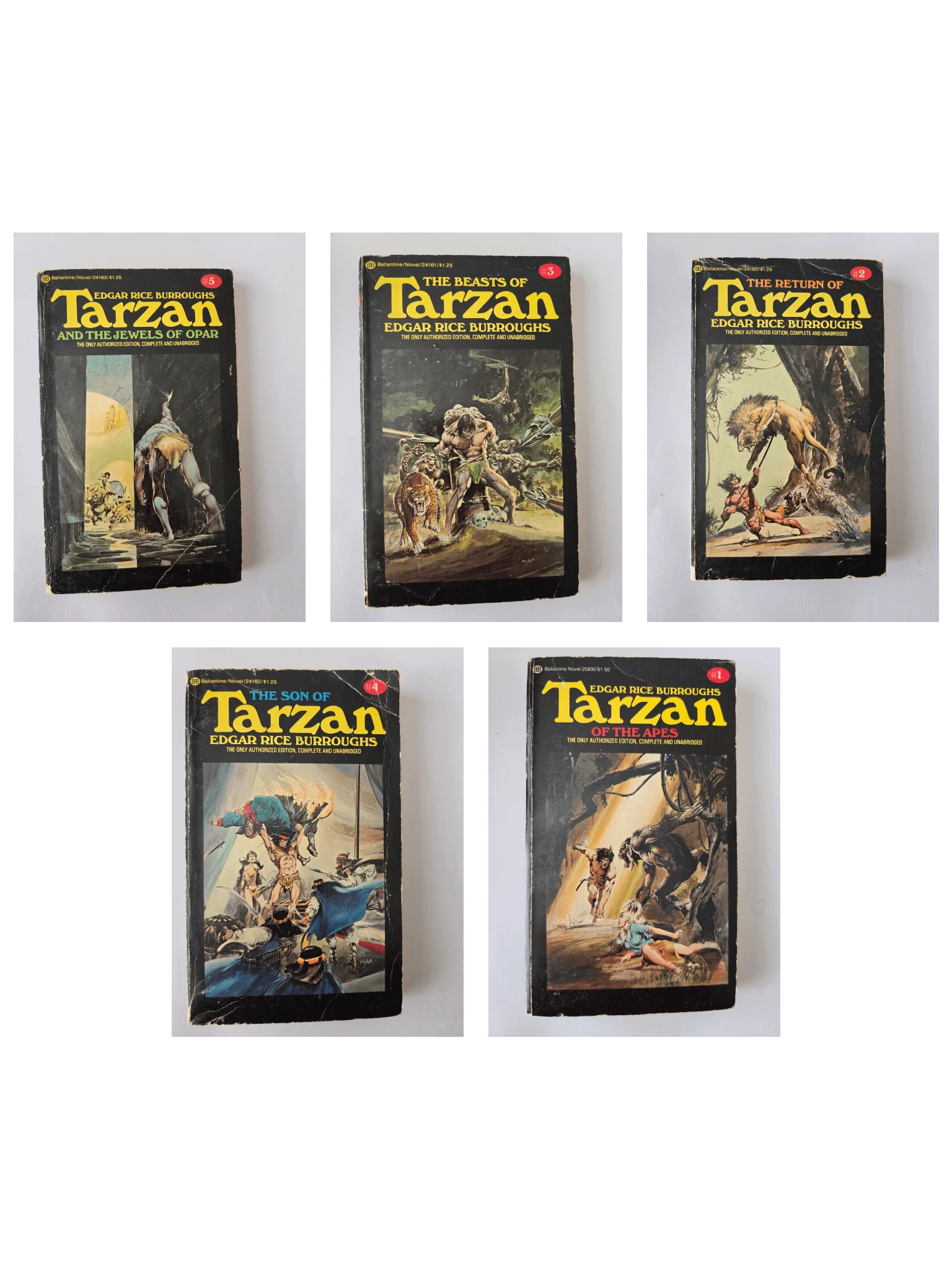 Vintage Tarzan Books #1–5 Bundle | Edgar Rice Burroughs | 5 Ballantine Paperbacks product image (1)