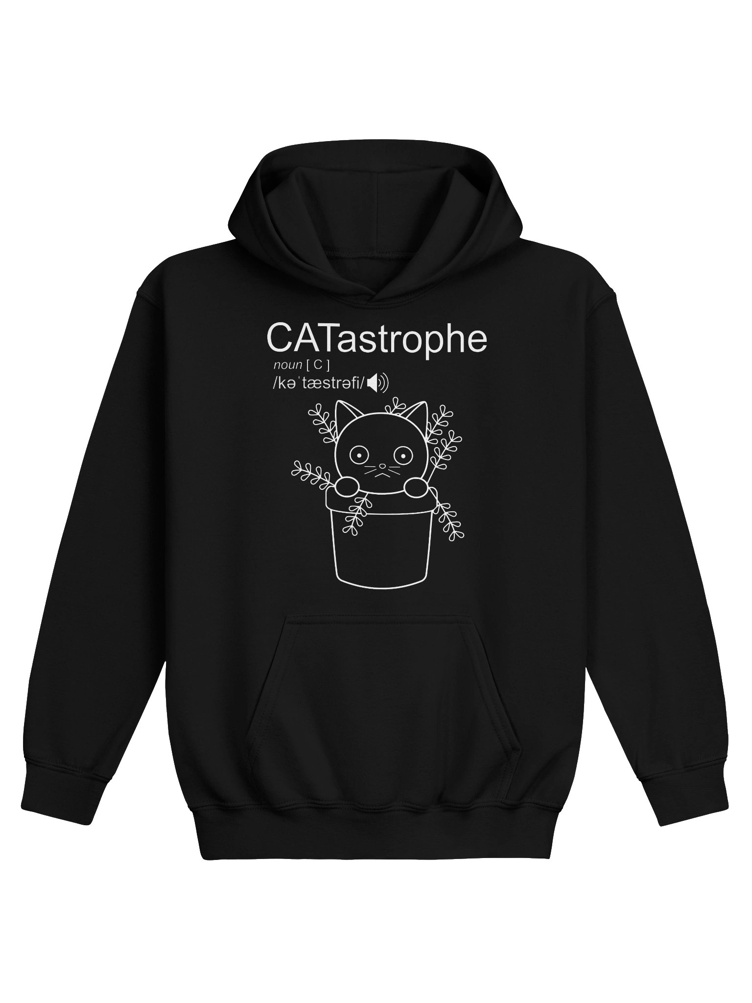 CATastrophe (Cat in Plant Pot) - Unisex Youth Hoodie product image (1)