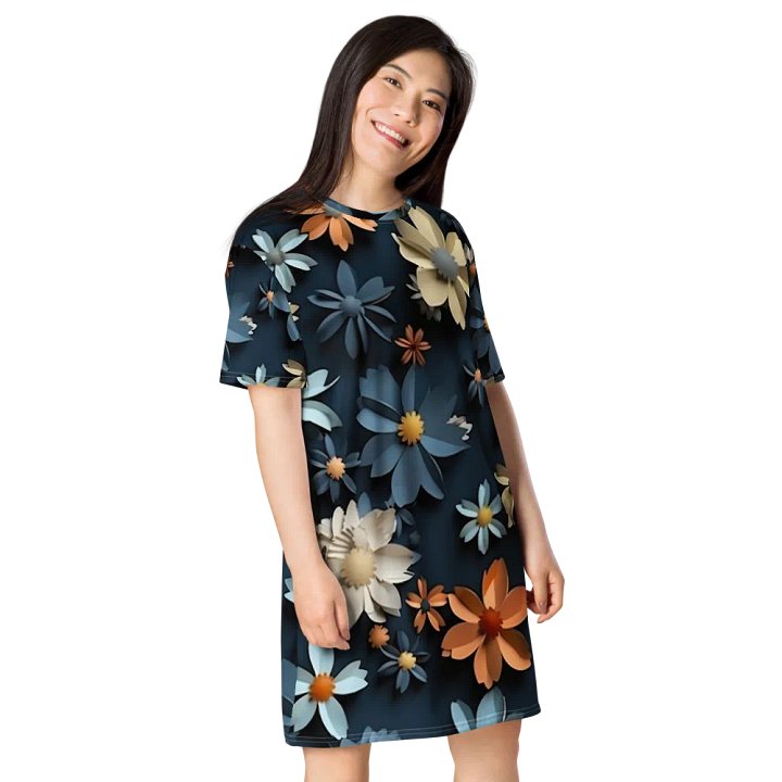 3D-Ditsy-Flowers-Seamless-Patterns T-shirt Dress - V4 product image (1)
