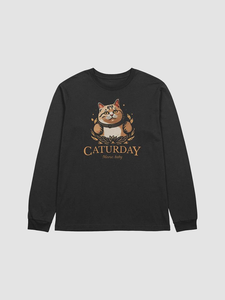 Caturday Long Sleeve Tee - Big Orange Kitty - Stable Diffusion product image (2)