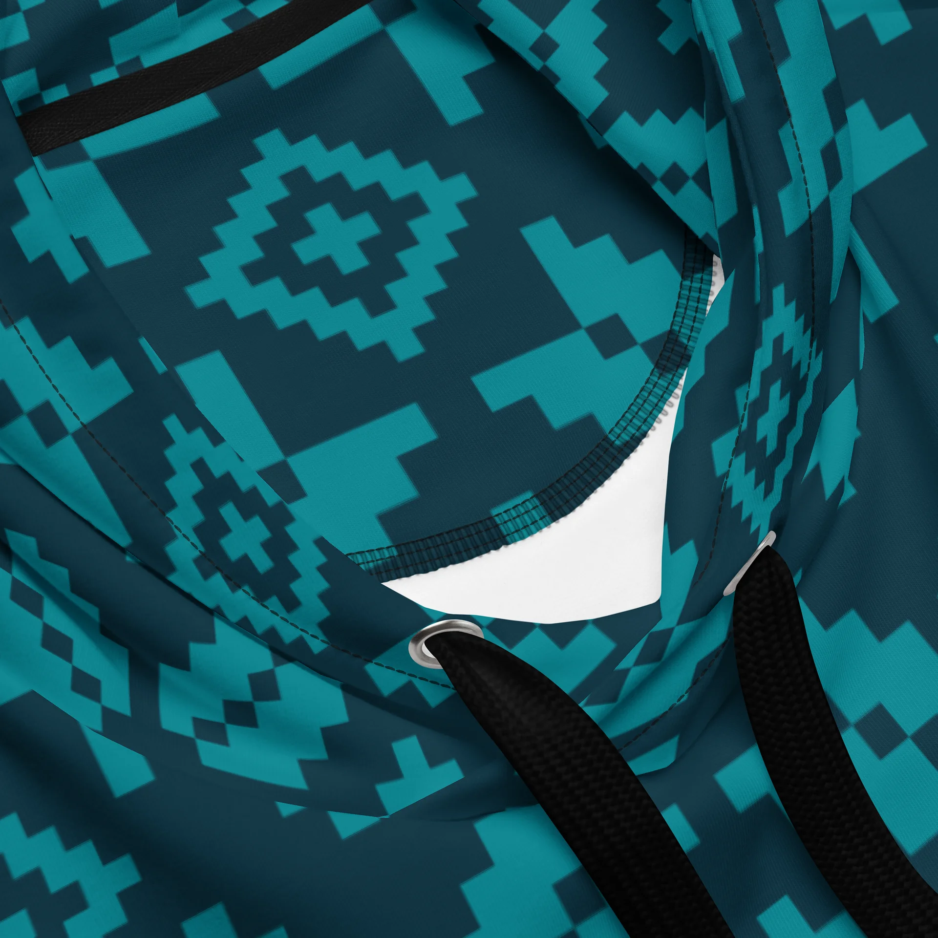 Teal Diamond Geo All-Over Print Hoodie product image (4)