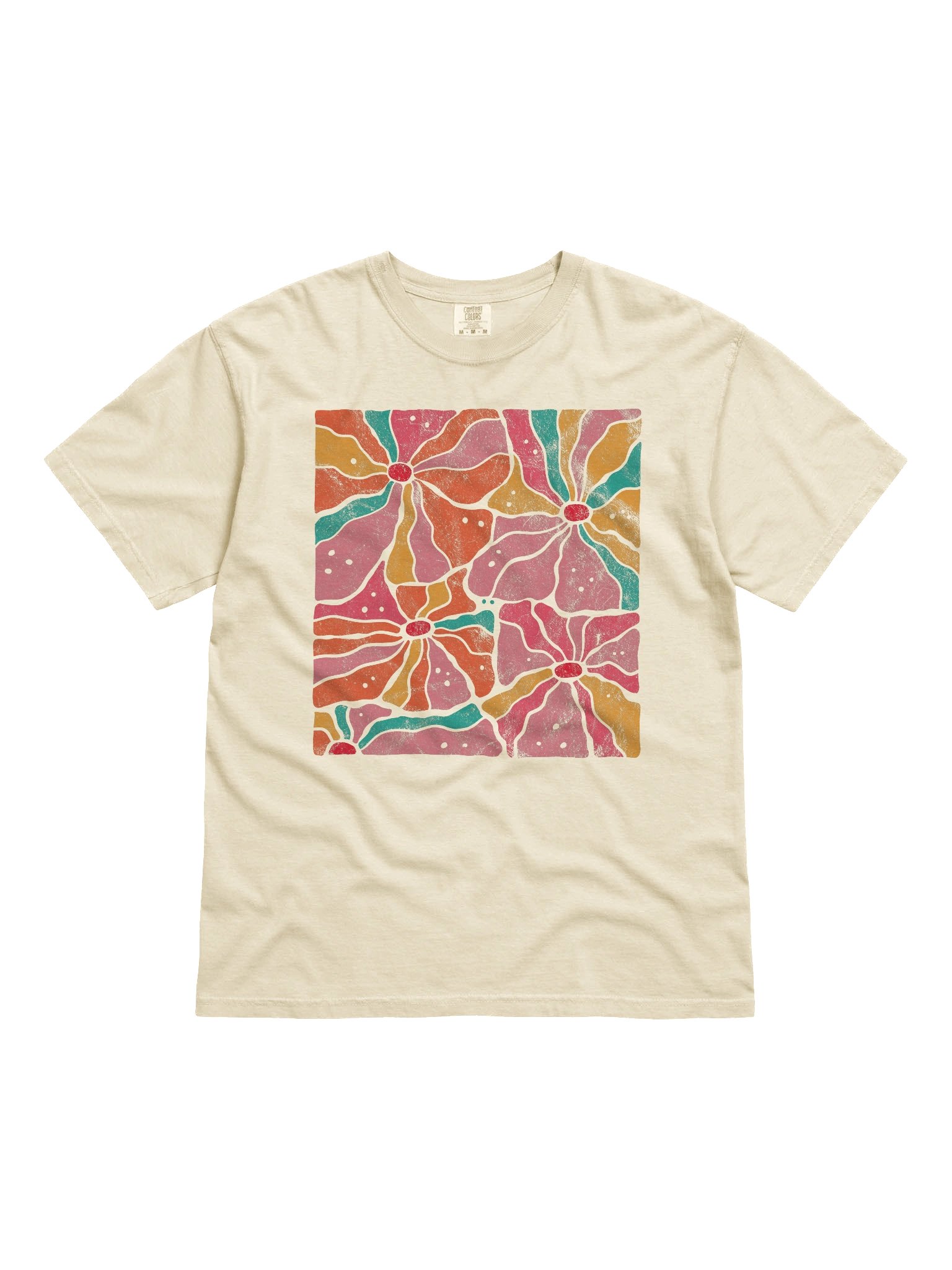 Retro Abstract Flower Shirt – Bold Boho Floral Pattern Aesthetic Tee product image (4)