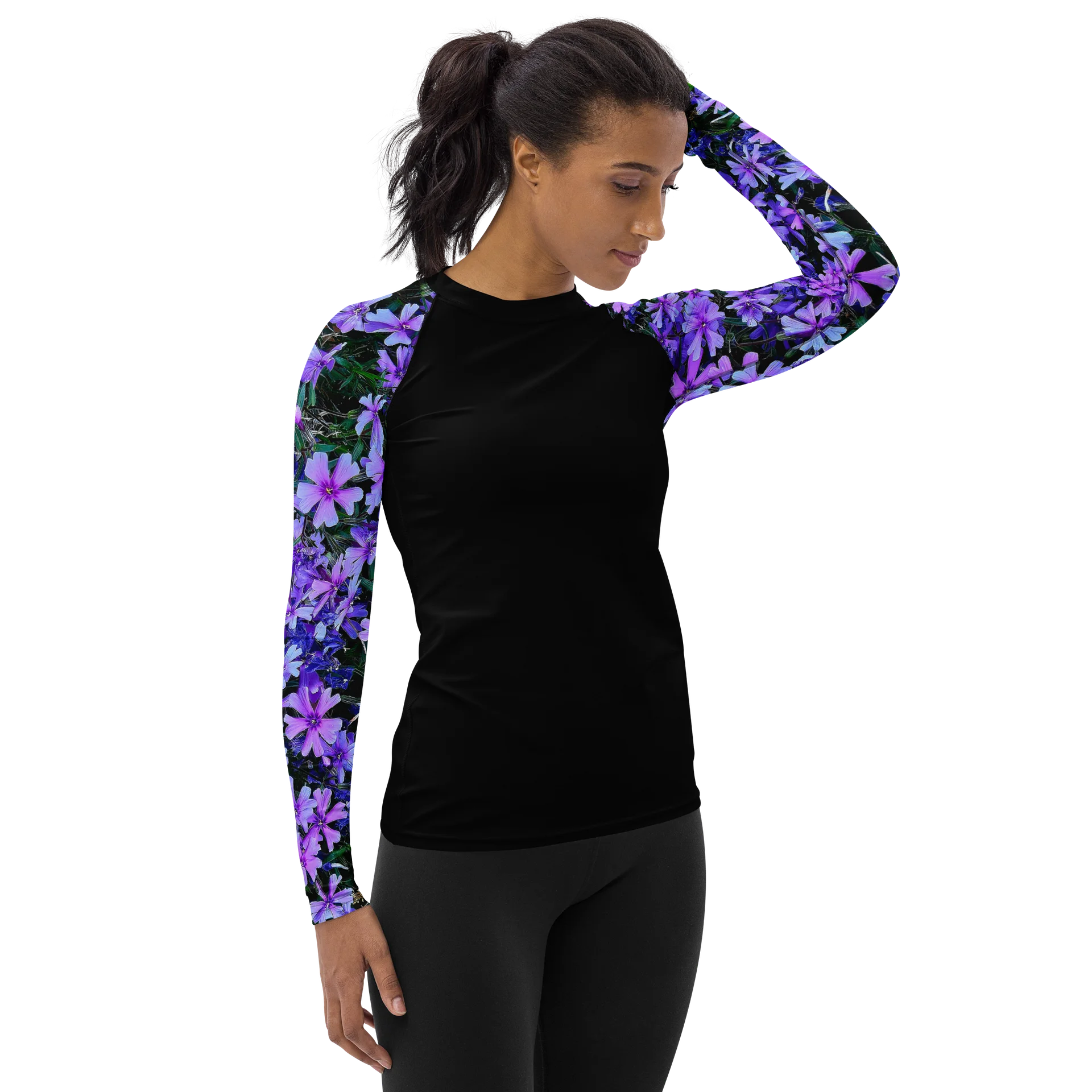 Purple Phlox Women's Rash Guard product image (4)