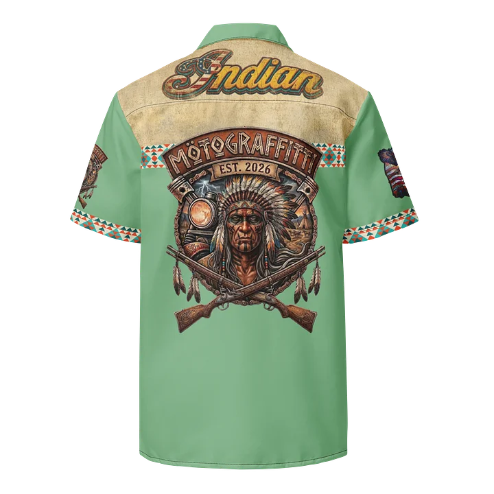 MötoGraffitti Indian Motorcycle Club Shirt Vintage Green product image (2)