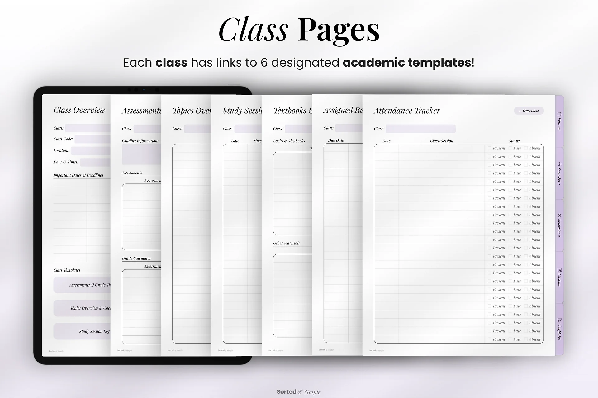 2026/2027 Mid-Year Student Digital Planner Portrait - Lavender product image (5)