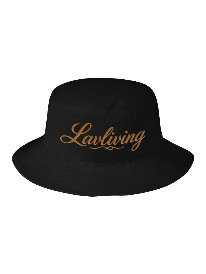 Lavliving — Muted Gold Script Bucket Hat — actual product view