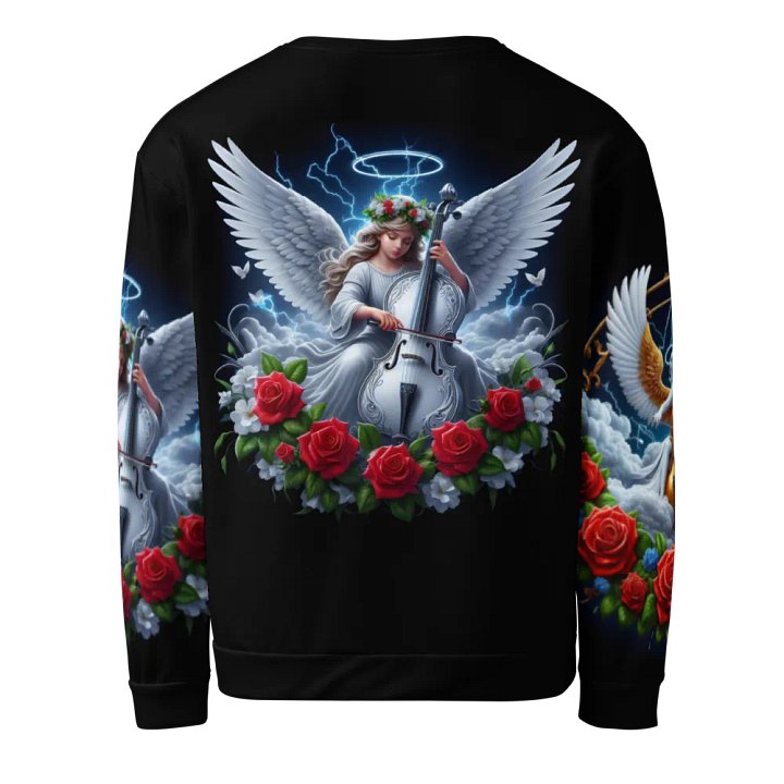 Angels making Music with a Cello - All-Over Unisex Sweatshirt #1 product image (2)