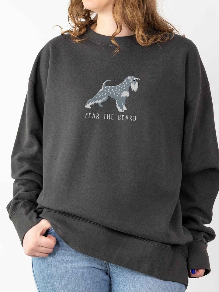 Fear the Beard Sweatshirt (Embroidered) of a Miniature Schnauzer(Salt & Pepper) product image (2)