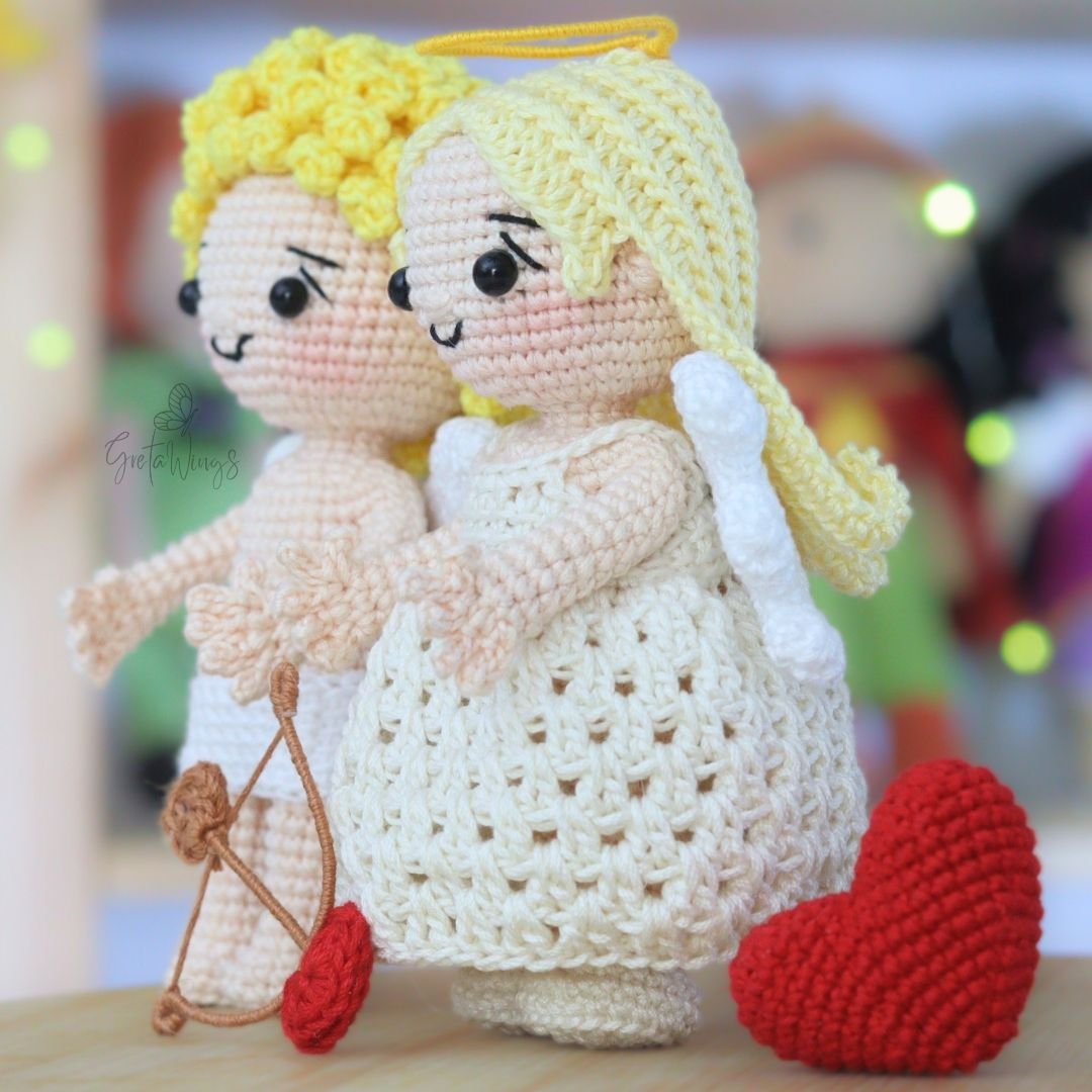 Cupid and Little Angel Amigurumi Crochet Pattern - Valentine's Couple - PDF product image (6)
