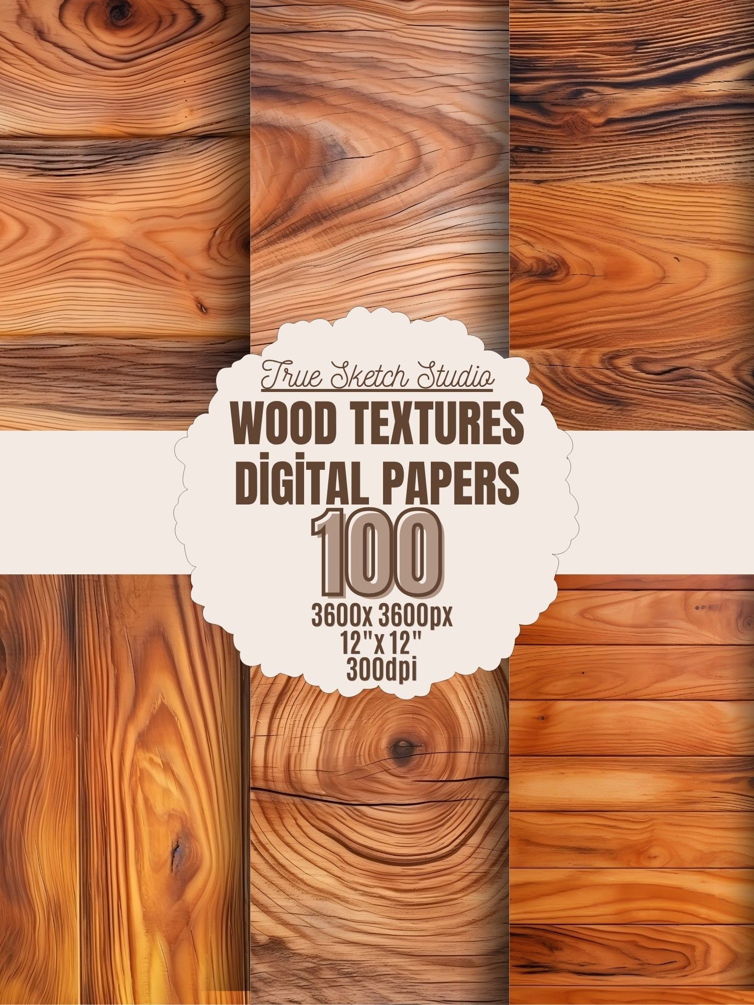 Rustic Wood Texture Digital Paper Bundle 1 product image (9)